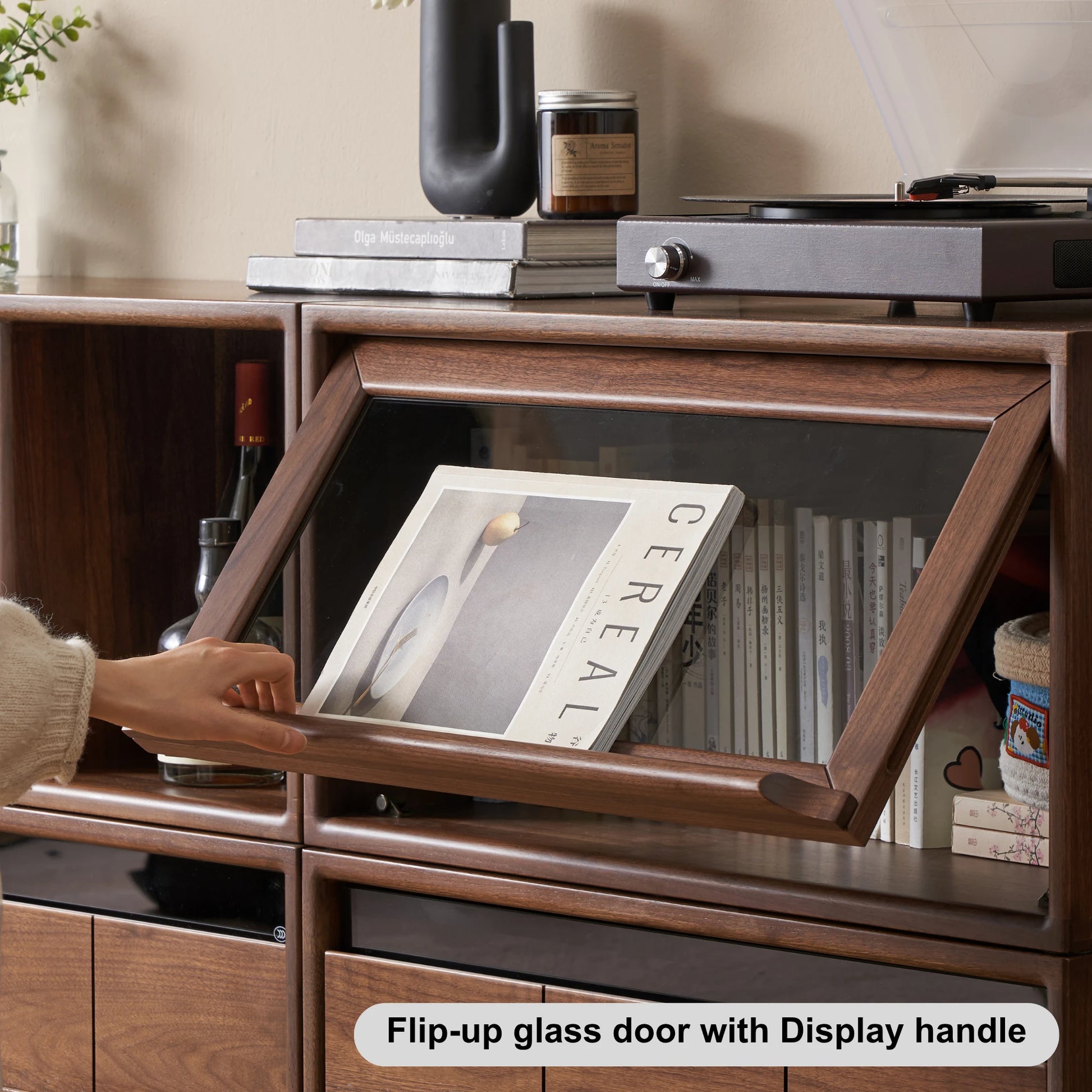 Solidwood Luxembourg Set of 8 Modular Entertainment Unit, American Black Walnut