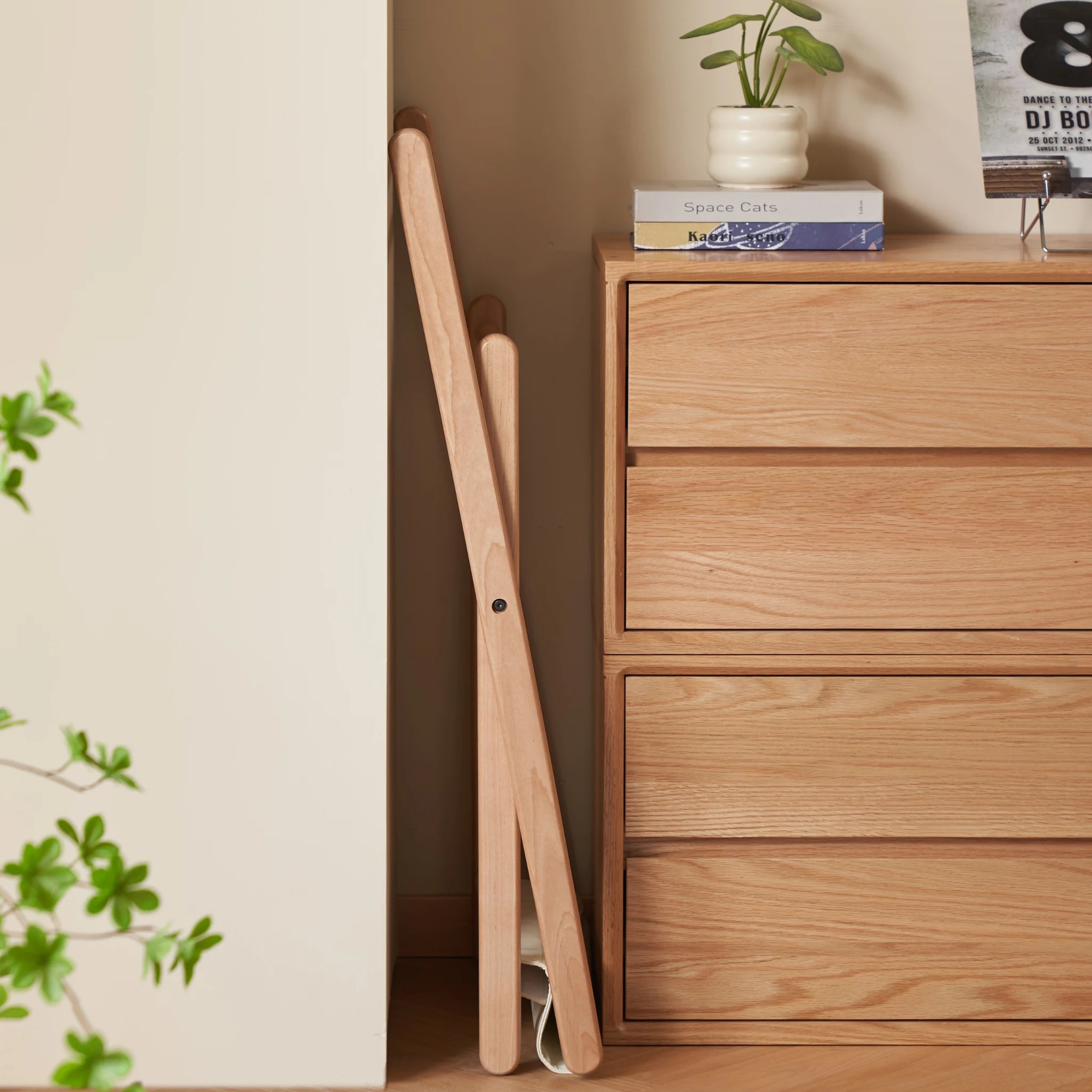 Solidwood Mia Foldable Clothes Rack, Premium Birch