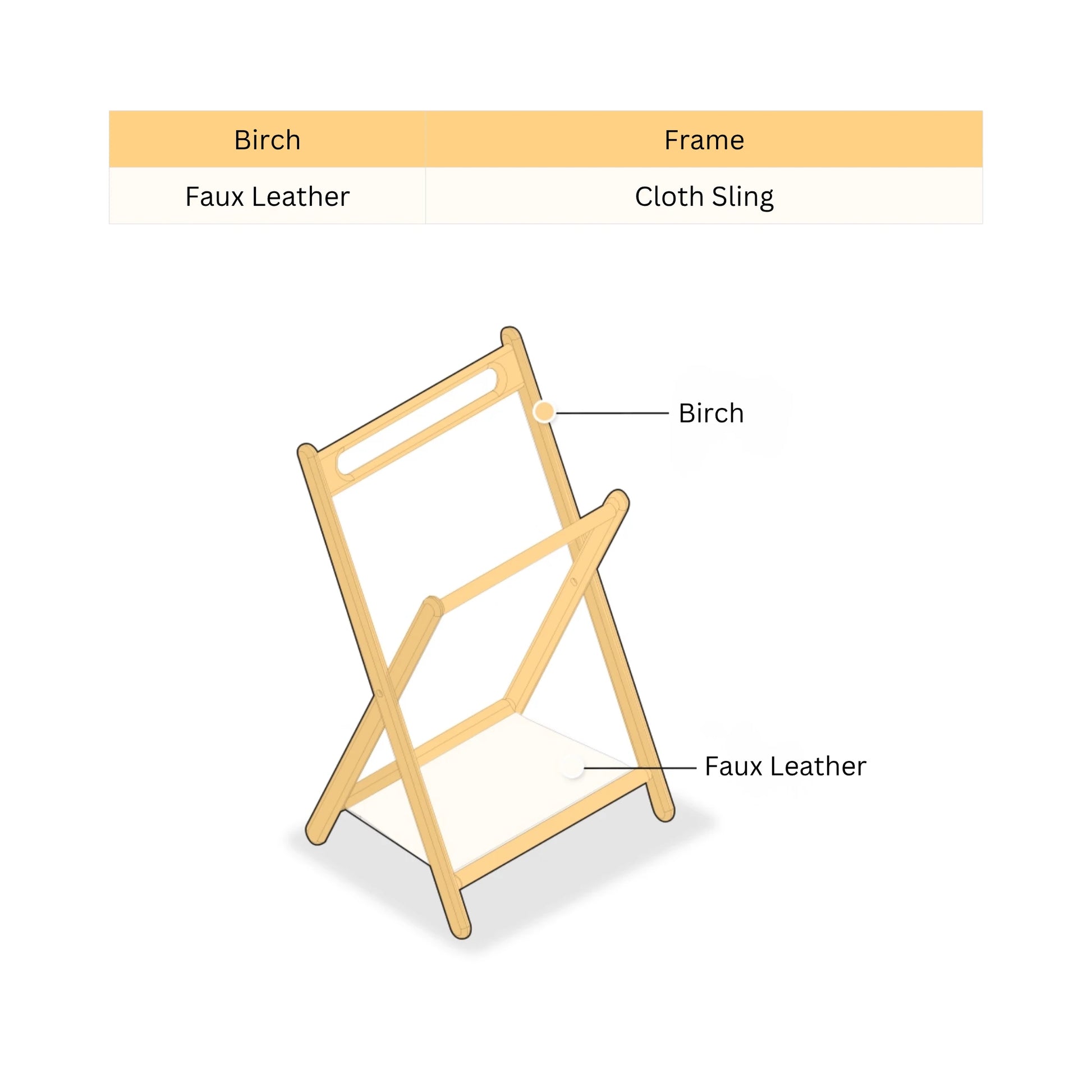 Solidwood Mia Foldable Clothes Rack, Premium Birch
