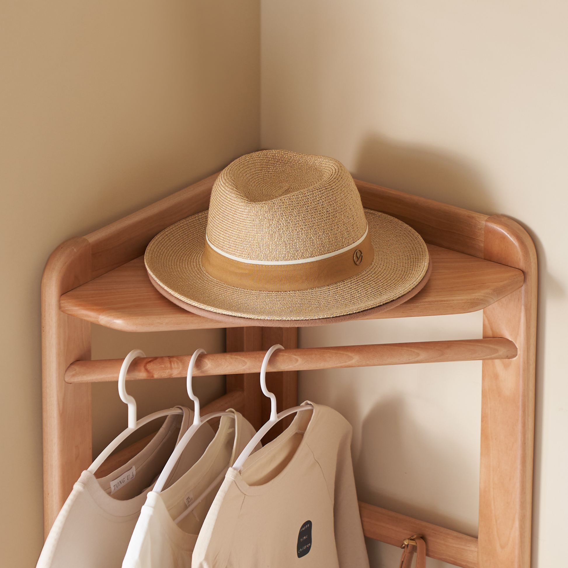 Solidwood Mia Corner Clothes Rack, Premium Birch
