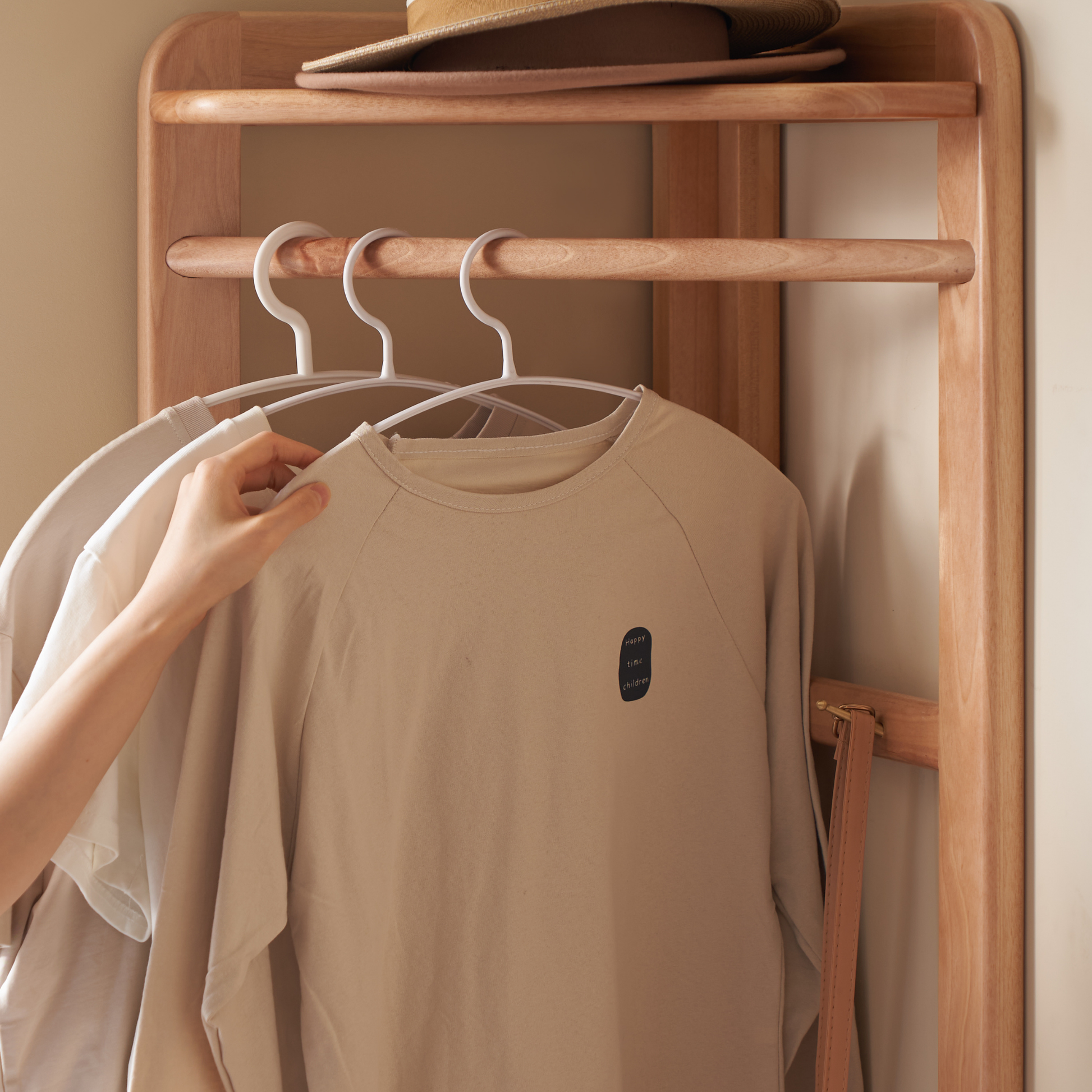 Solidwood Mia Corner Clothes Rack, Premium Birch