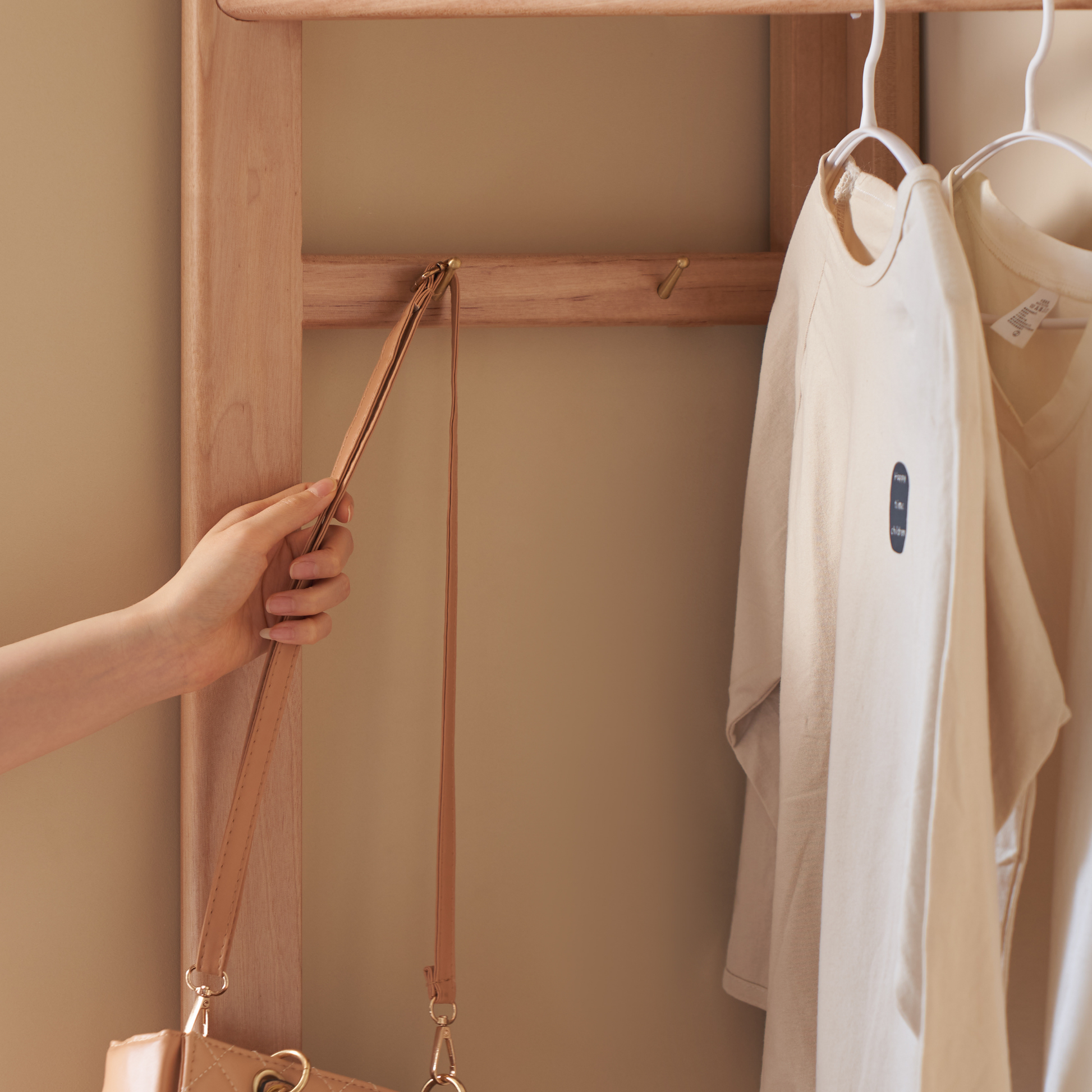 Solidwood Mia Corner Clothes Rack, Premium Birch