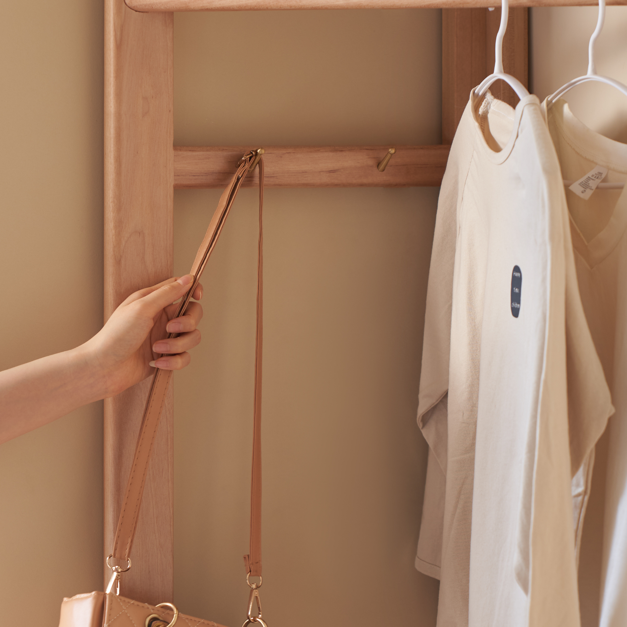 Solidwood Mia Corner Clothes Rack, Premium Birch