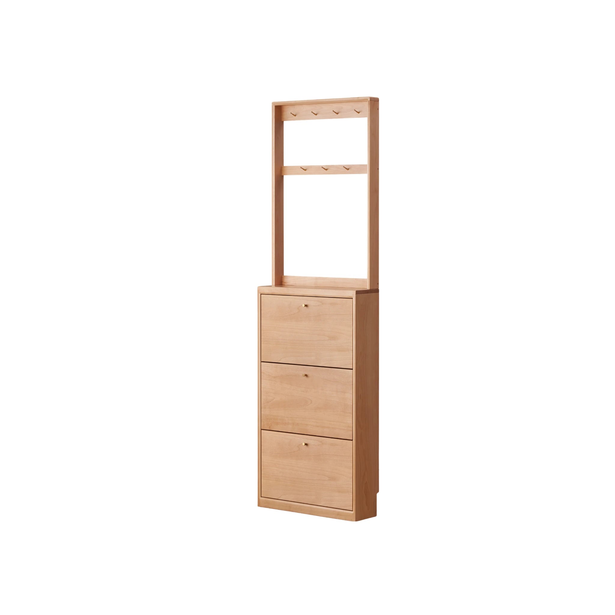 Solidwood Mia Shoe Cabinet, Premium Birch