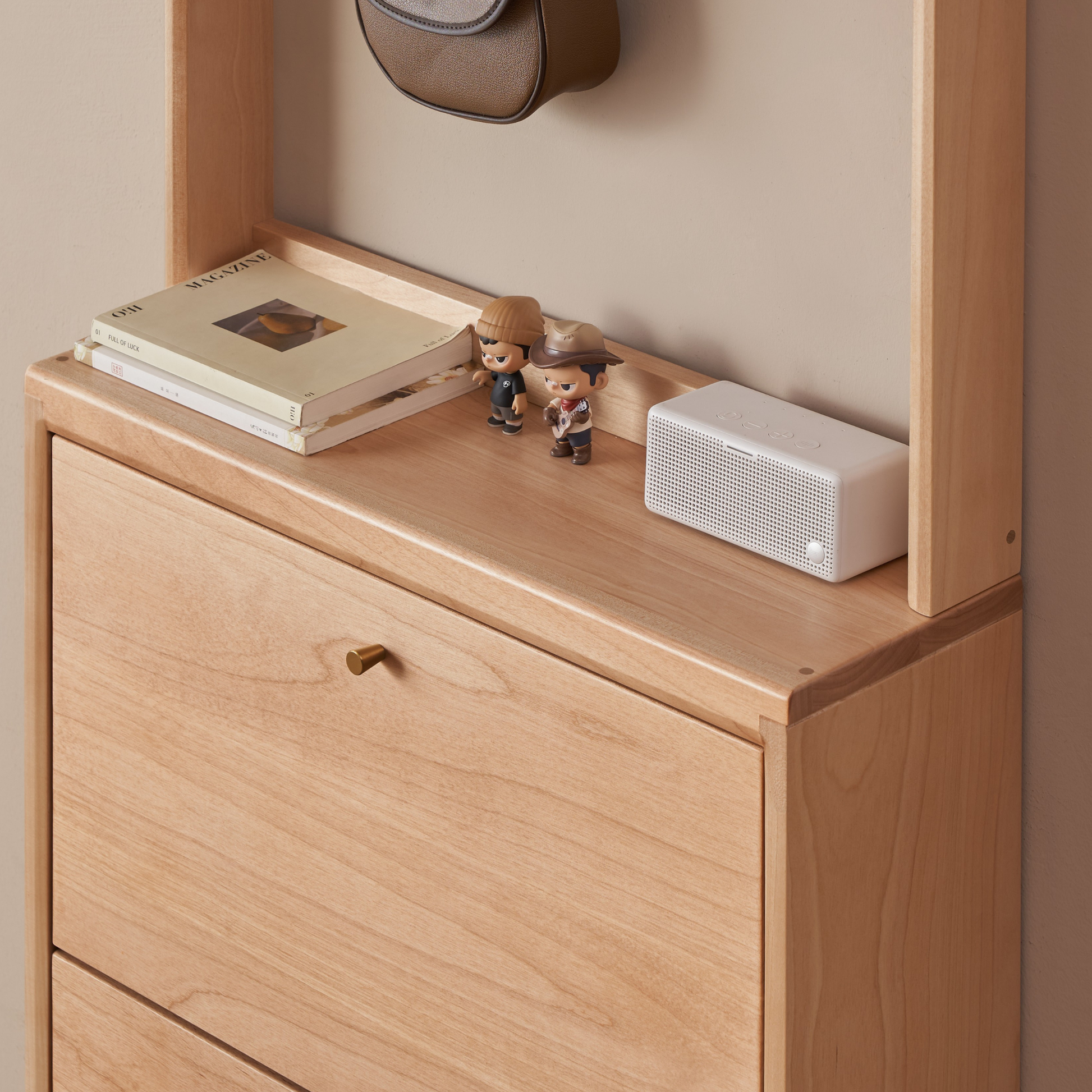 Solidwood Mia Shoe Cabinet, Premium Birch