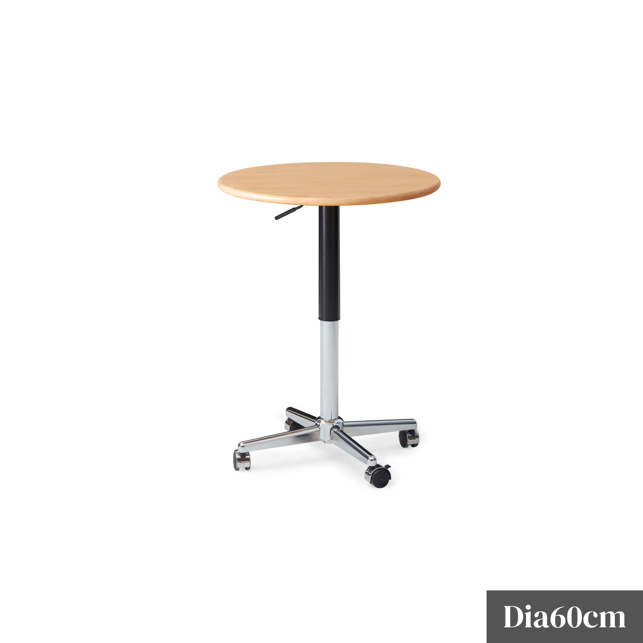 Solidwood Mia Height-Adjustable Side Table, Dia60cm