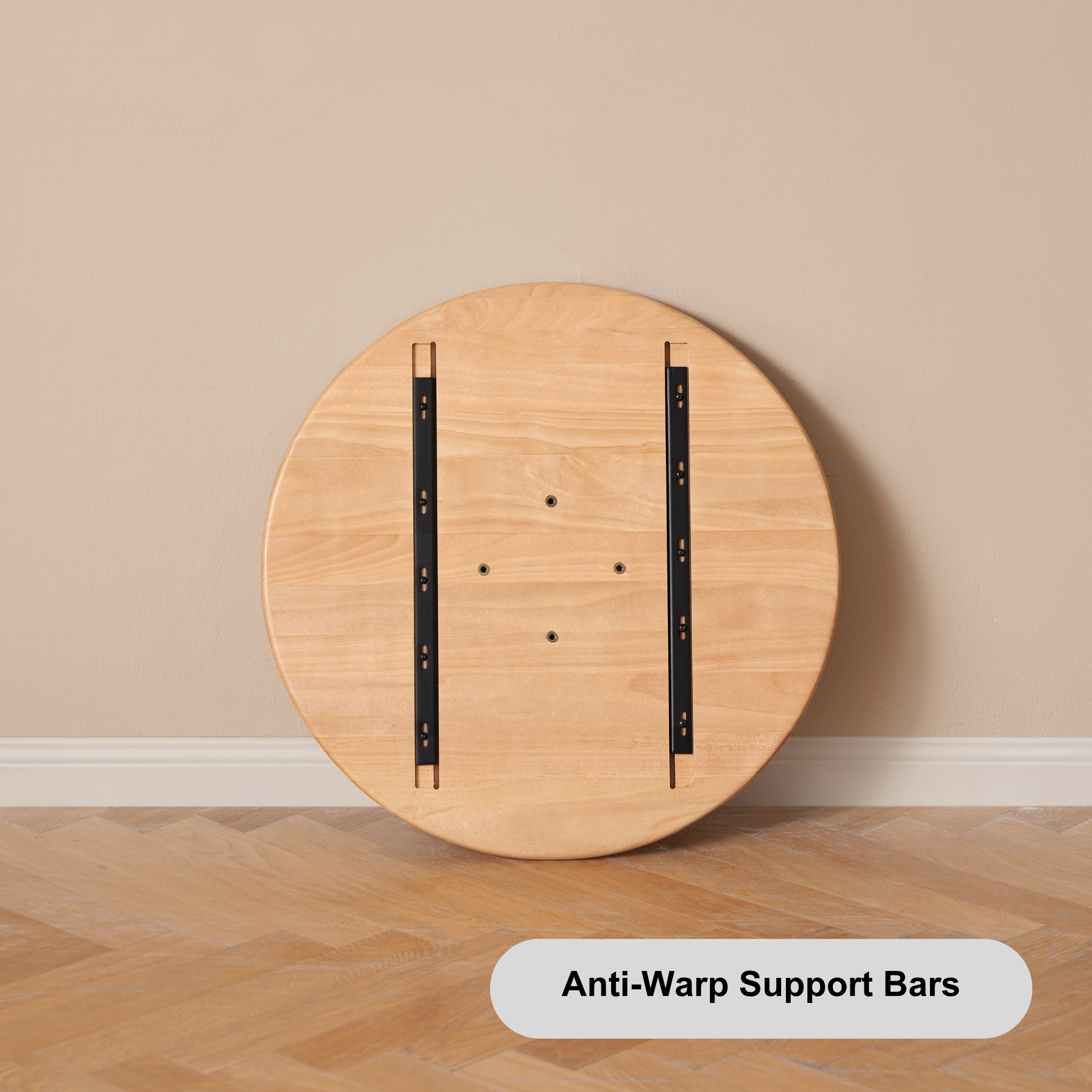 Solidwood Mia Height-Adjustable Side Table, Dia60cm