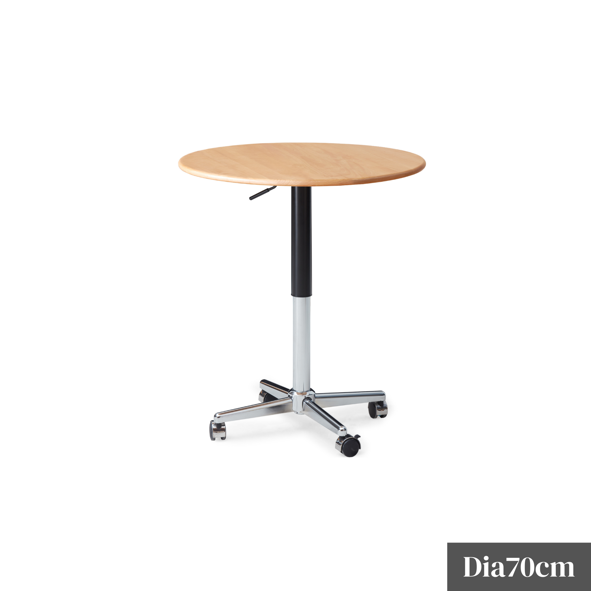 Solidwood Mia Height-Adjustable Side Table, Dia70cm