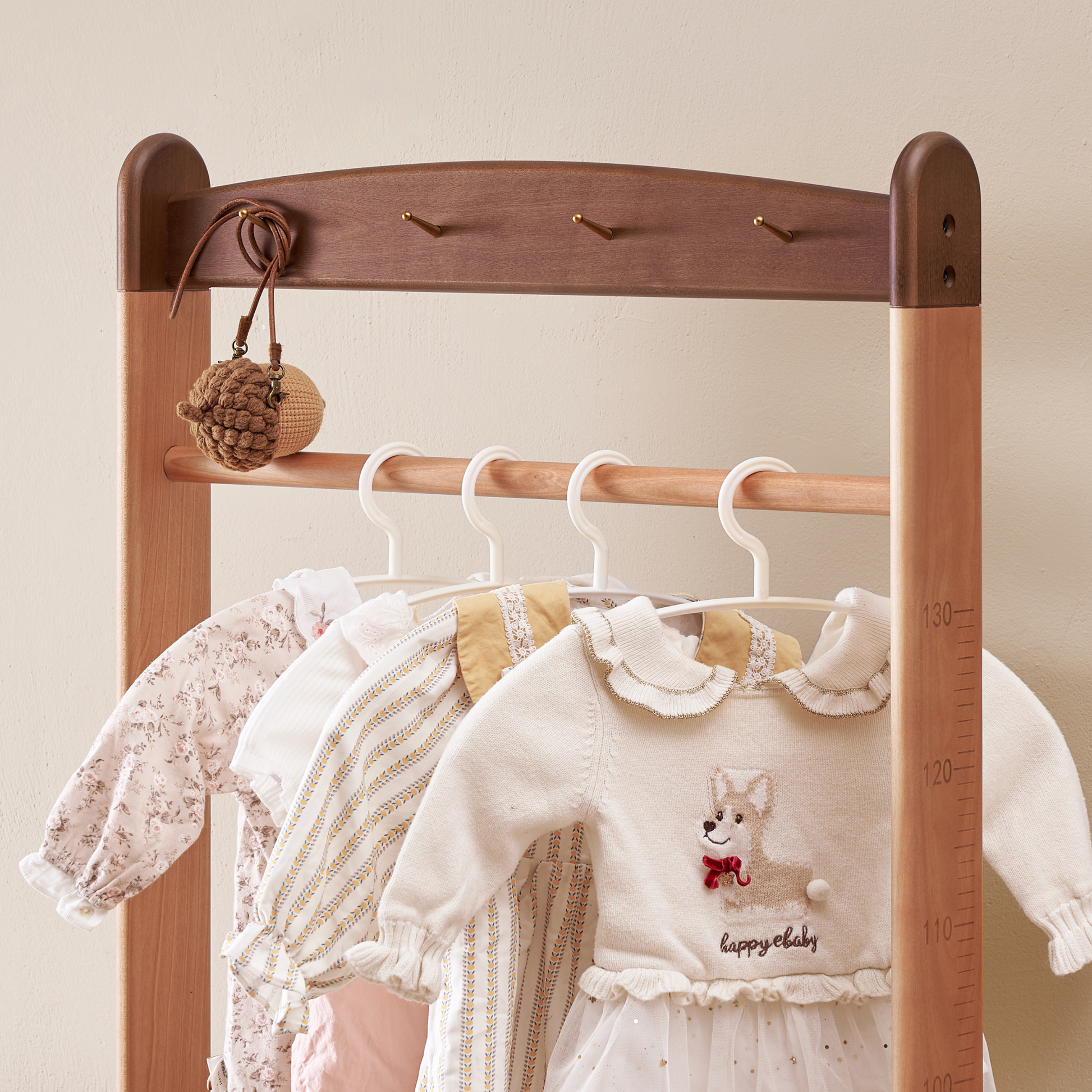 Solidwood Milo Kids Clothes Rack, Premium Birch