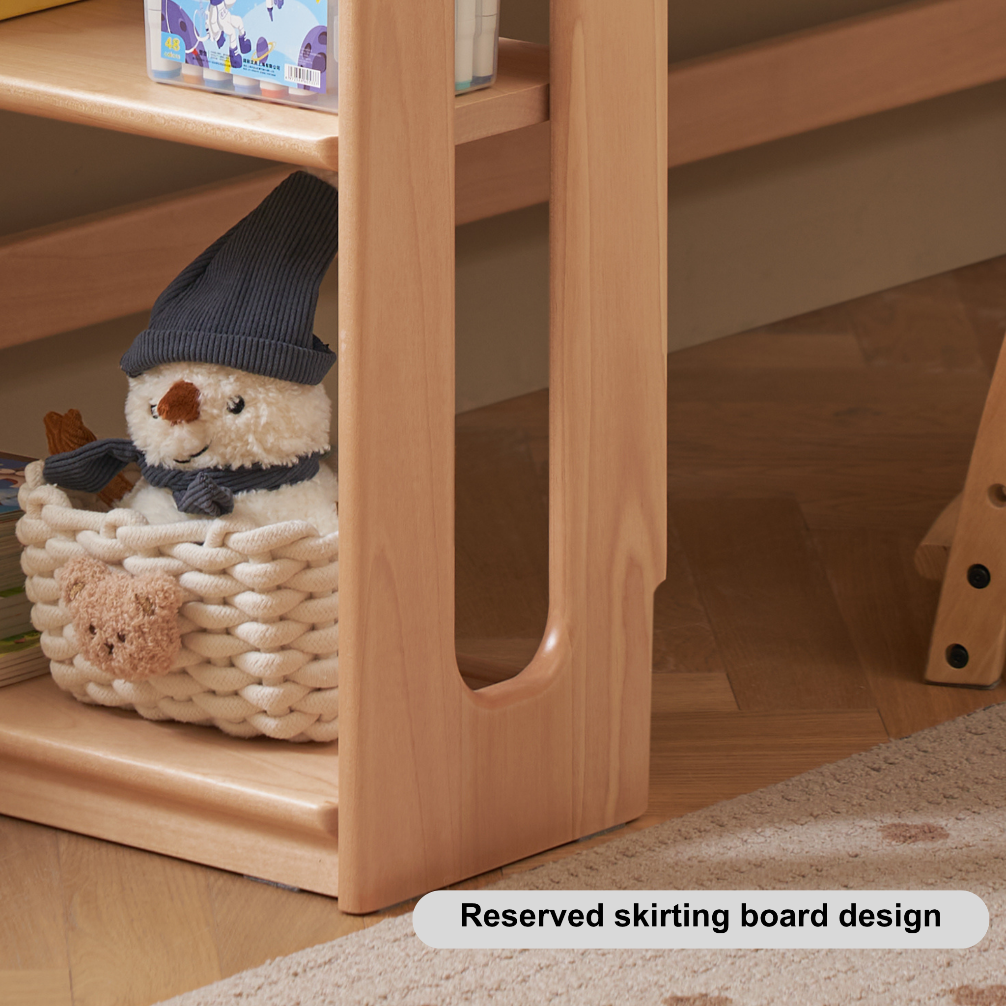 Solidwood Milo Kids 2-Tier Bookshelf, Premium Birch, W60cm