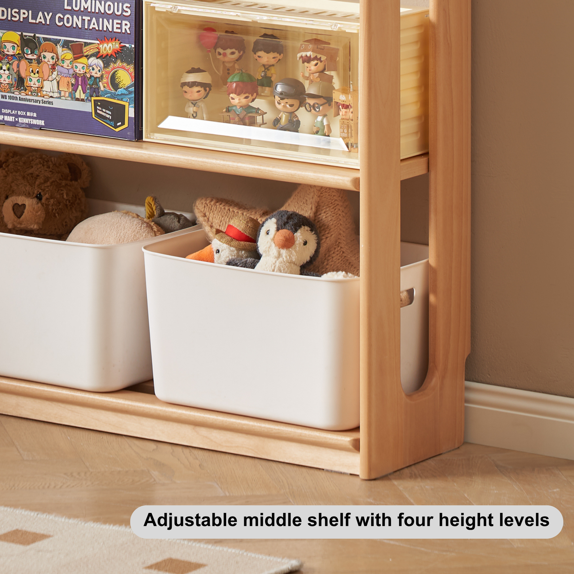 Solidwood Milo Kids 5-Tier Bookshelf, Premium Birch, W80cm