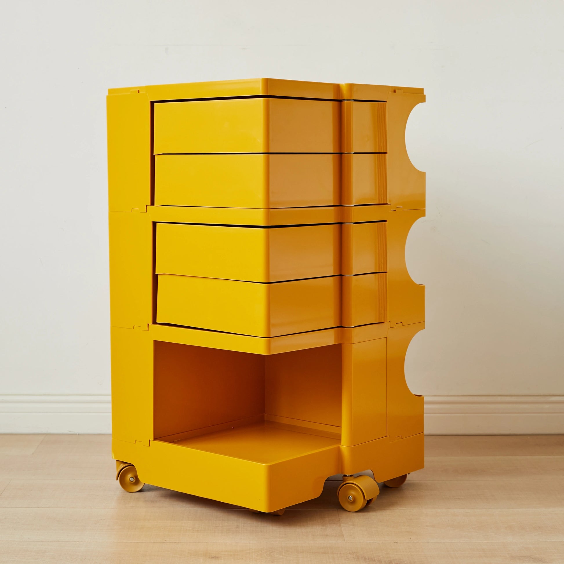 MODE Joe Colombo 3 Tier Boby Storage Trolley Cart Replica, Yellow