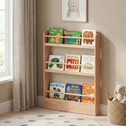 Solidwood Milo Kids 3-Tier Display Bookshelf, Premium Birch