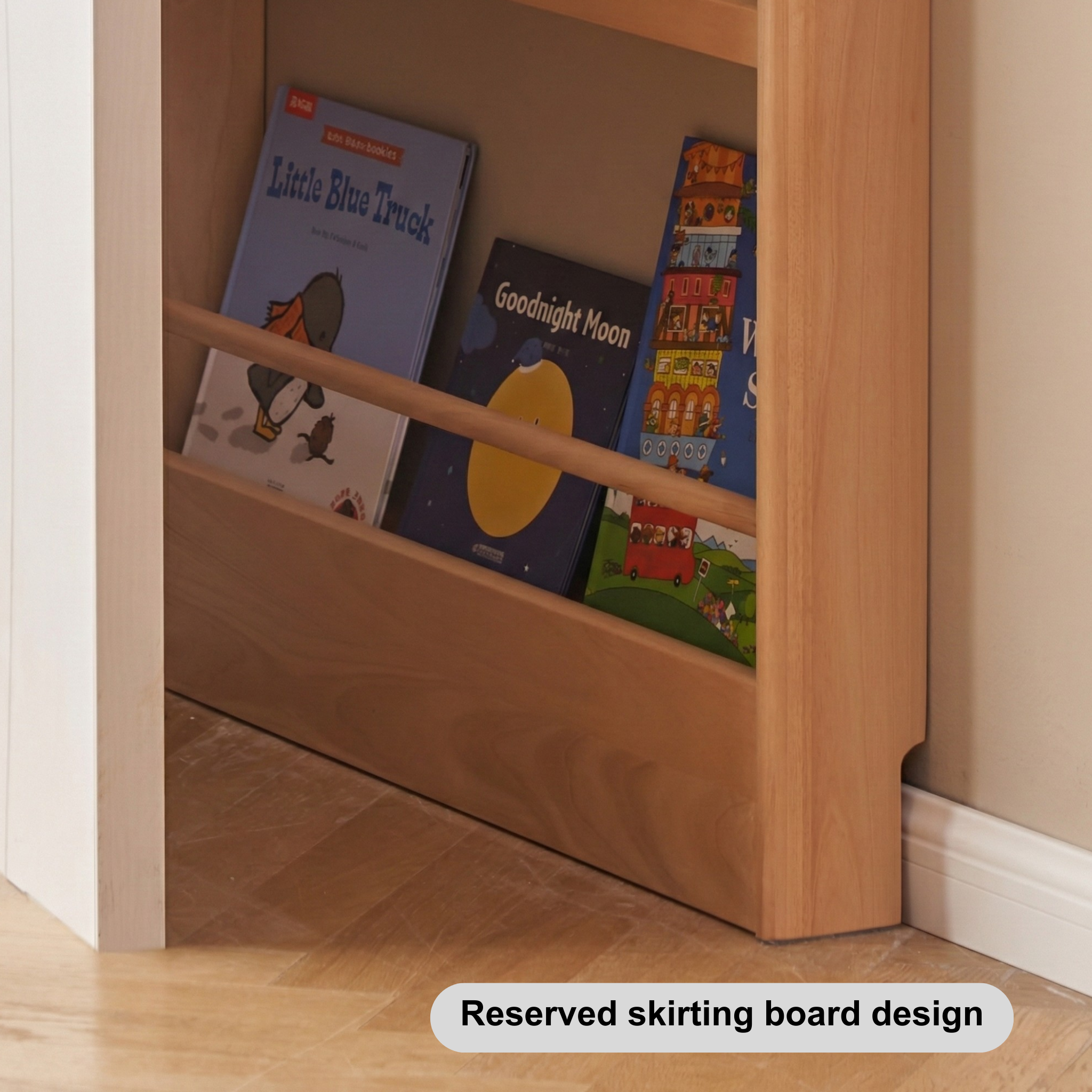 Solidwood Milo Kids 4-Tier Display Bookshelf, Premium Birch