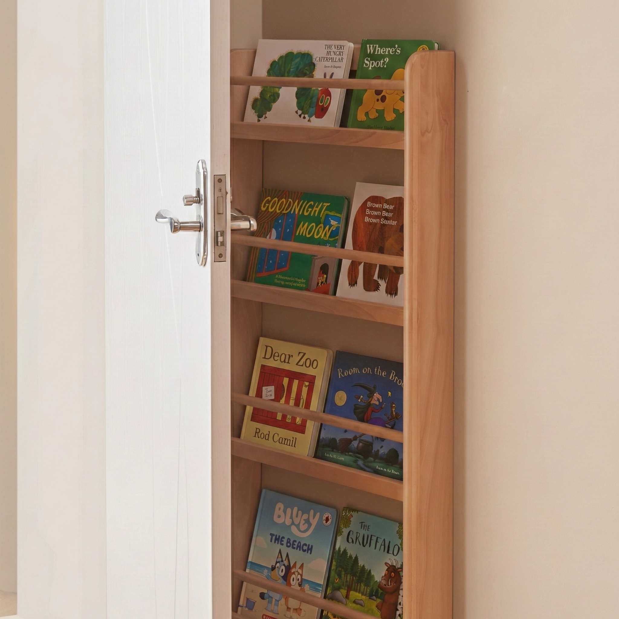 Solidwood Milo Kids 4-Tier Display Bookshelf, Premium Birch