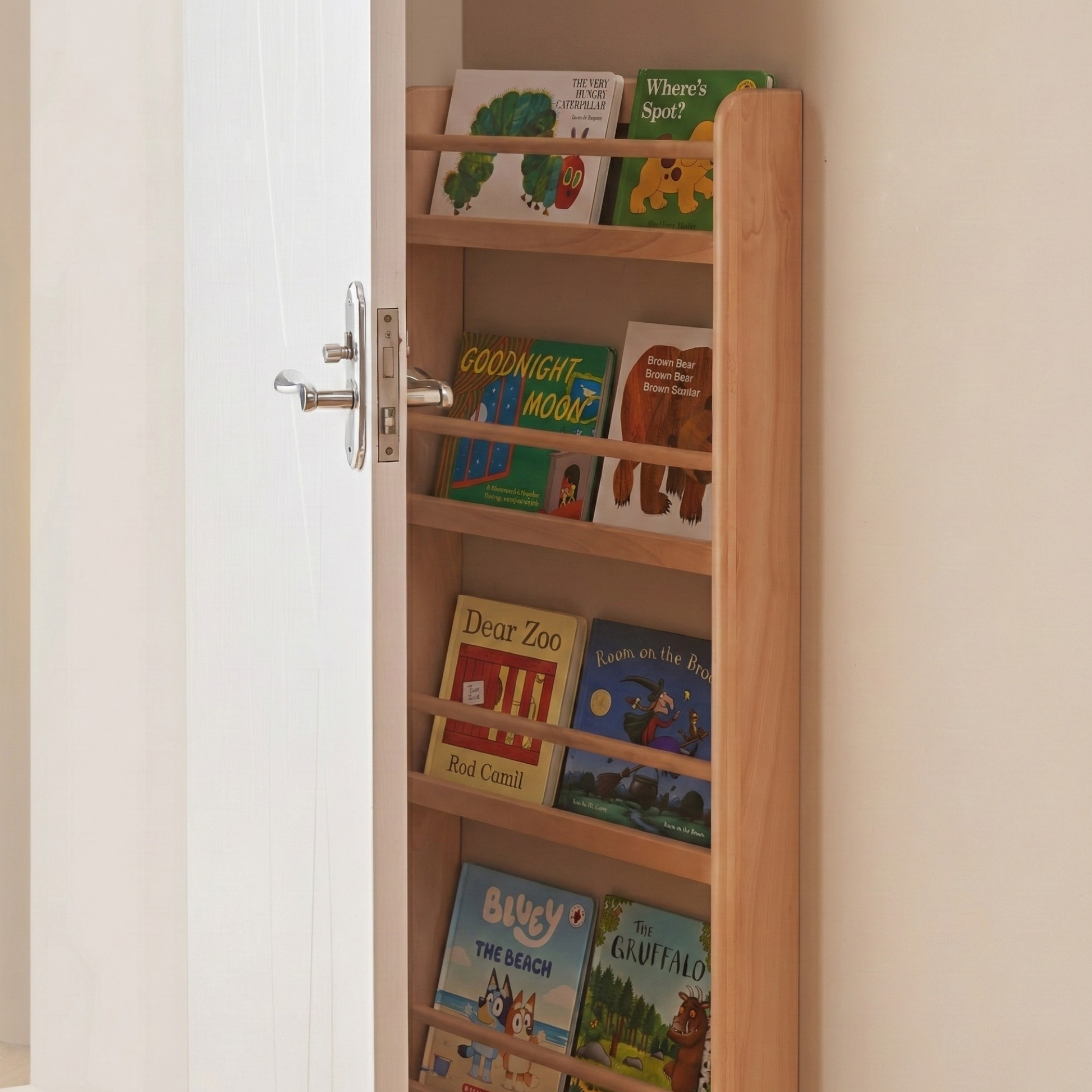 Solidwood Milo Kids 4-Tier Display Bookshelf, Premium Birch