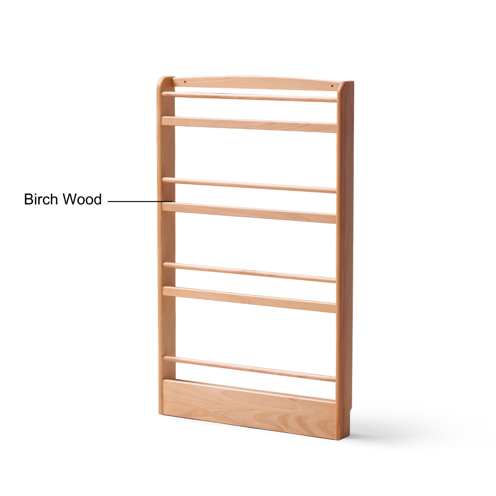 Solidwood Milo Kids 4-Tier Display Bookshelf, Premium Birch