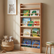 Solidwood Milo Kids 5-Tier Display Bookshelf, Premium Birch