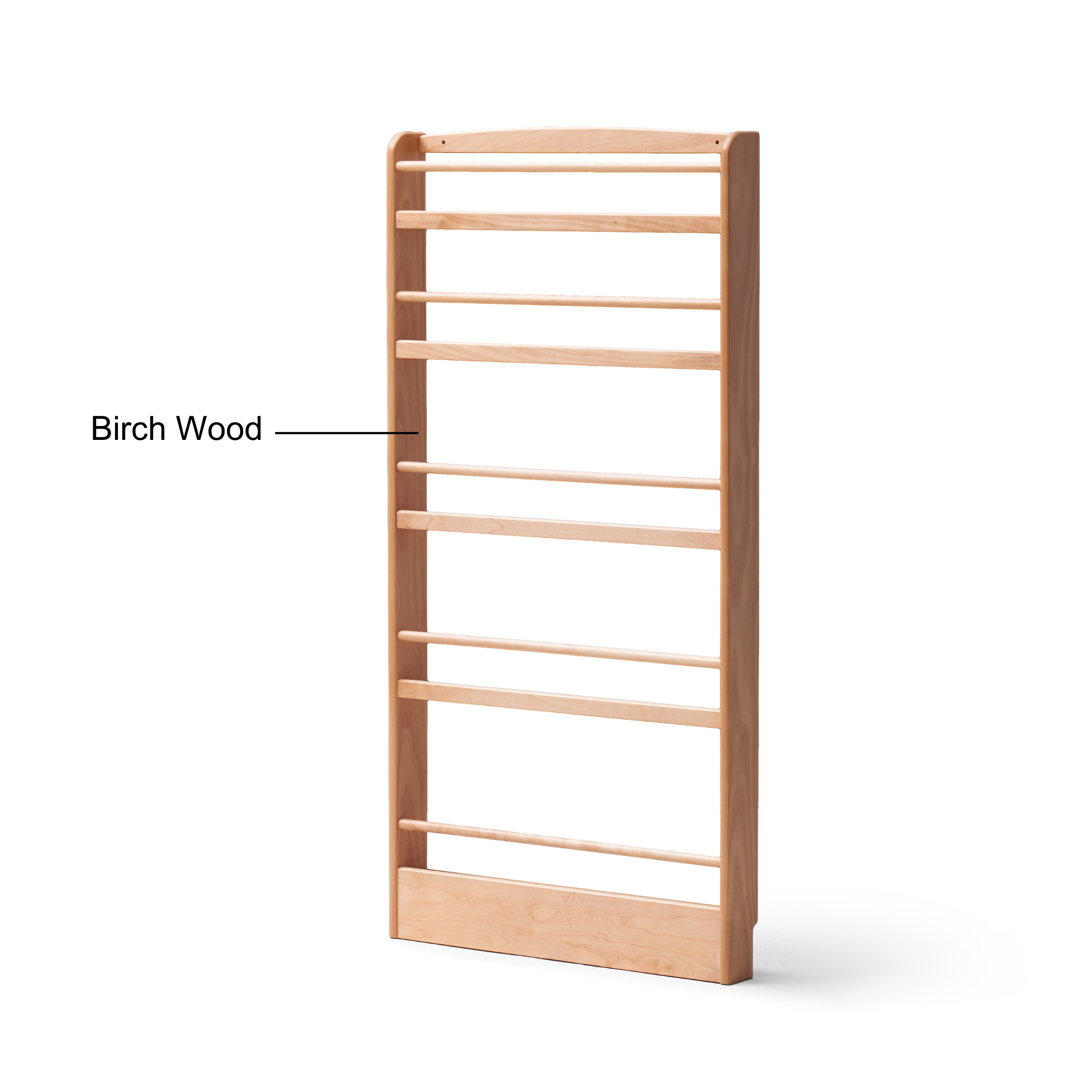 Solidwood Milo Kids 5-Tier Display Bookshelf, Premium Birch