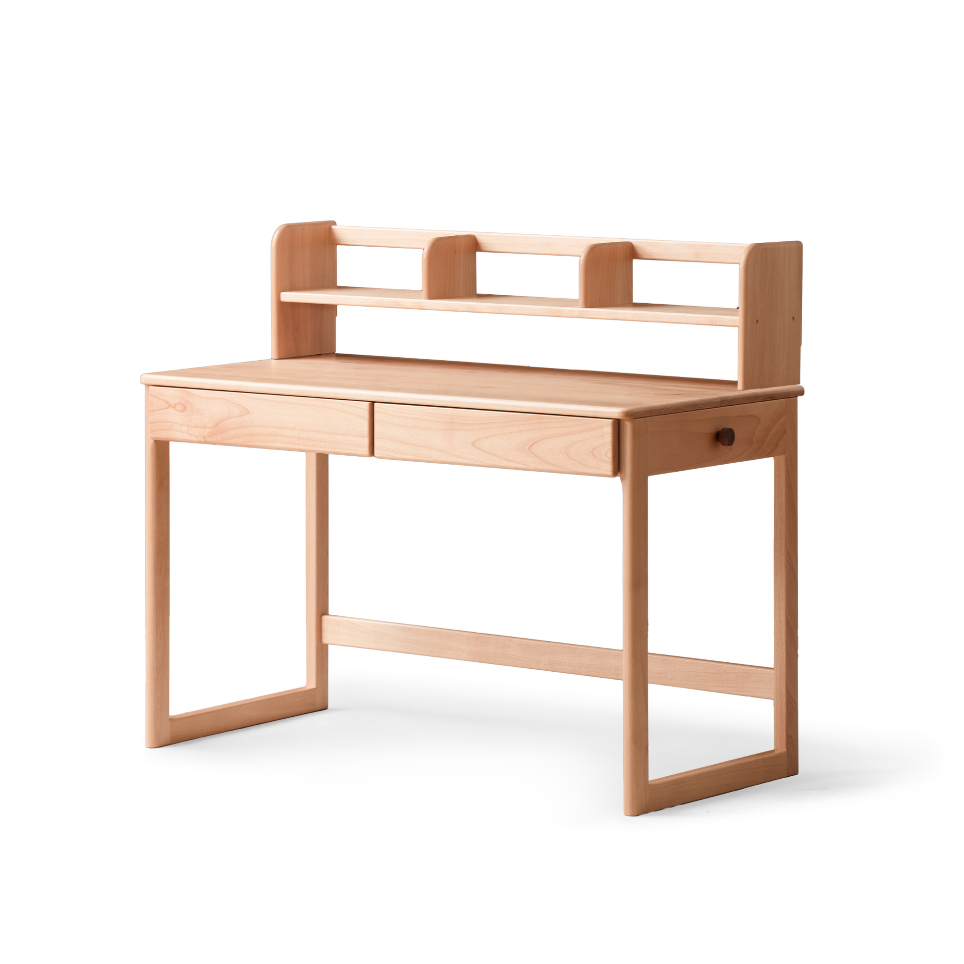 Solidwood Milo Kids Desk with Low Hutch, Premium Birch