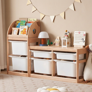 Solidwood Milo Kids Toy Storage Set, Premium Birch