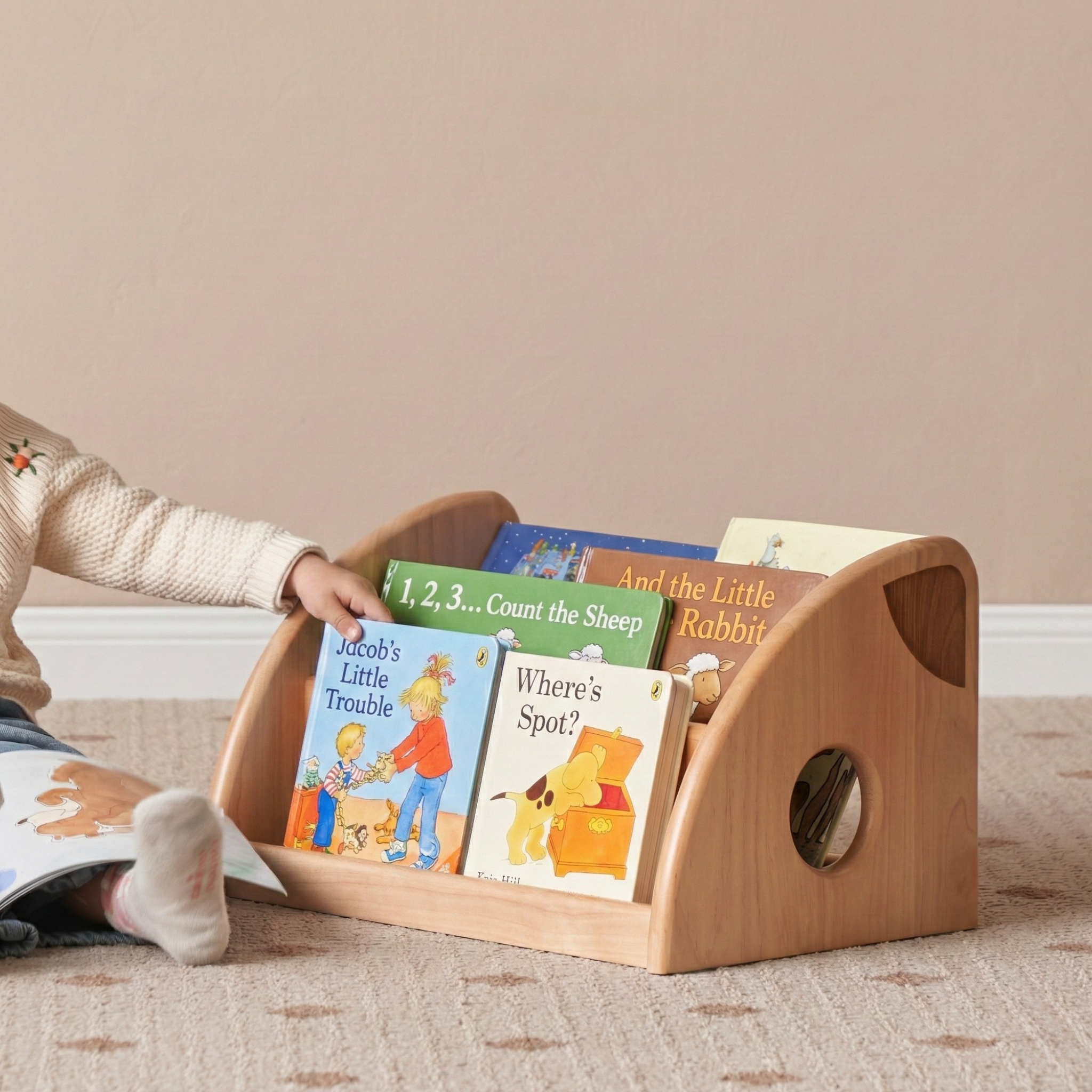 Solidwood Milo Kids Display Bookshelf Module, Premium Birch