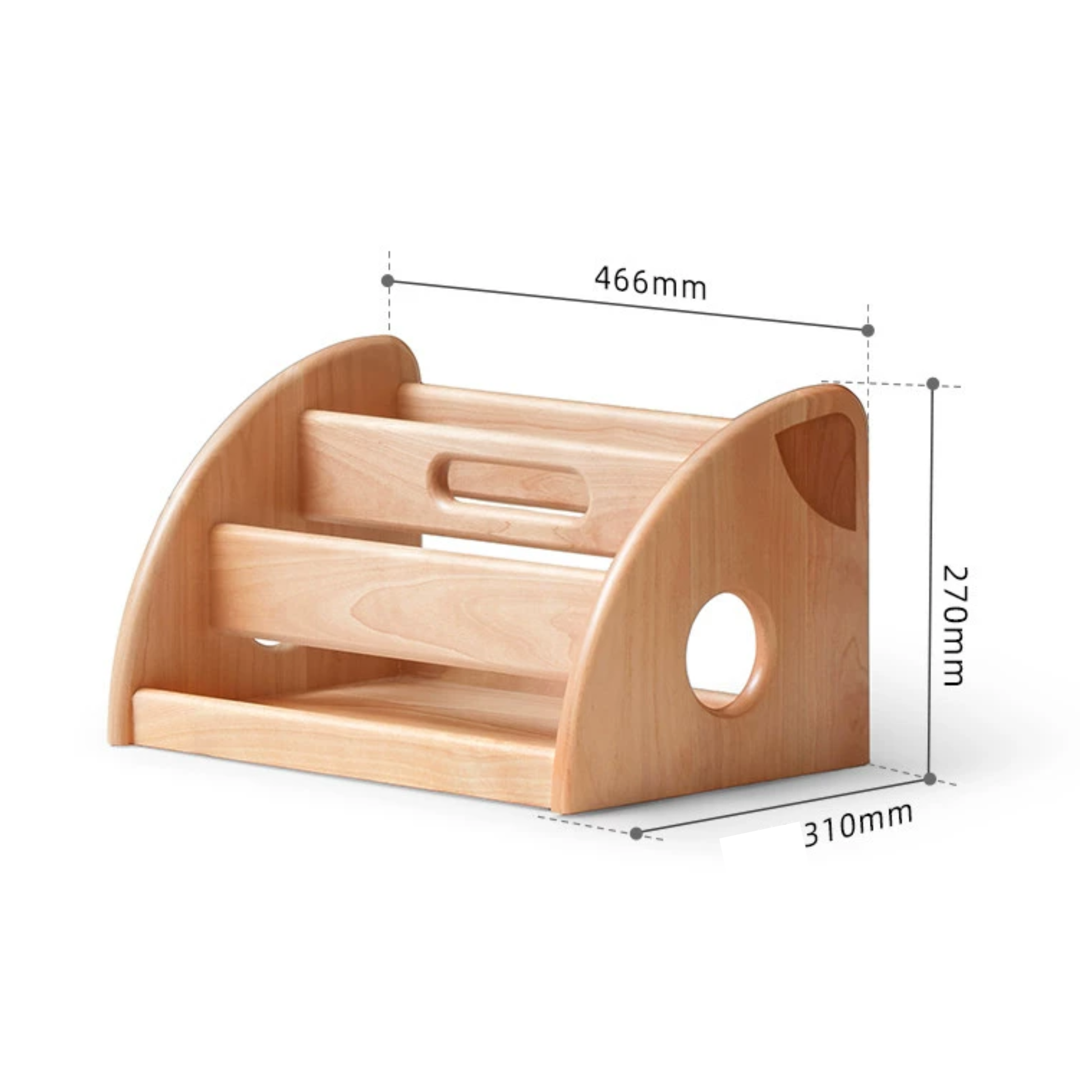 Solidwood Milo Kids Display Bookshelf Module, Premium Birch