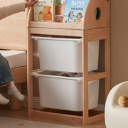 Solidwood Milo Kids Toy Storage Module with 2 Boxes, Premium Birch