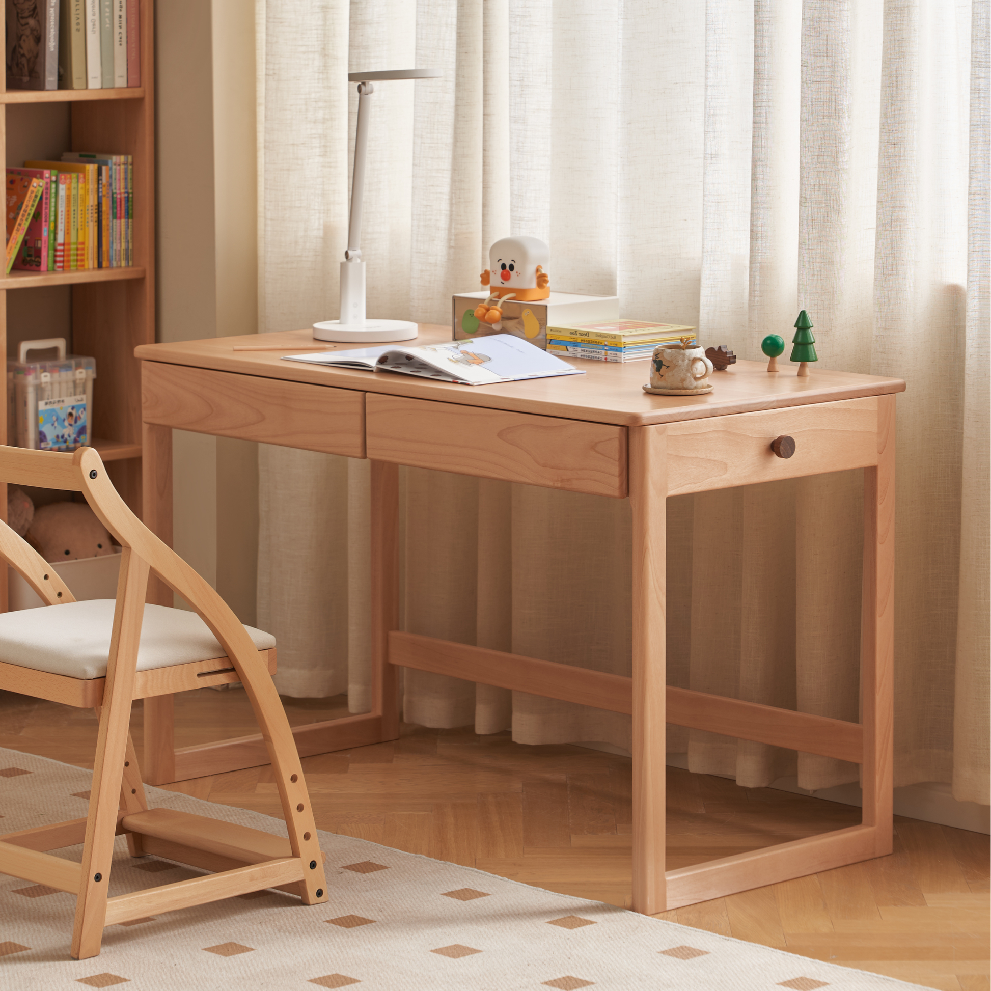 Solidwood Milo Kids Desk, Premium Birch