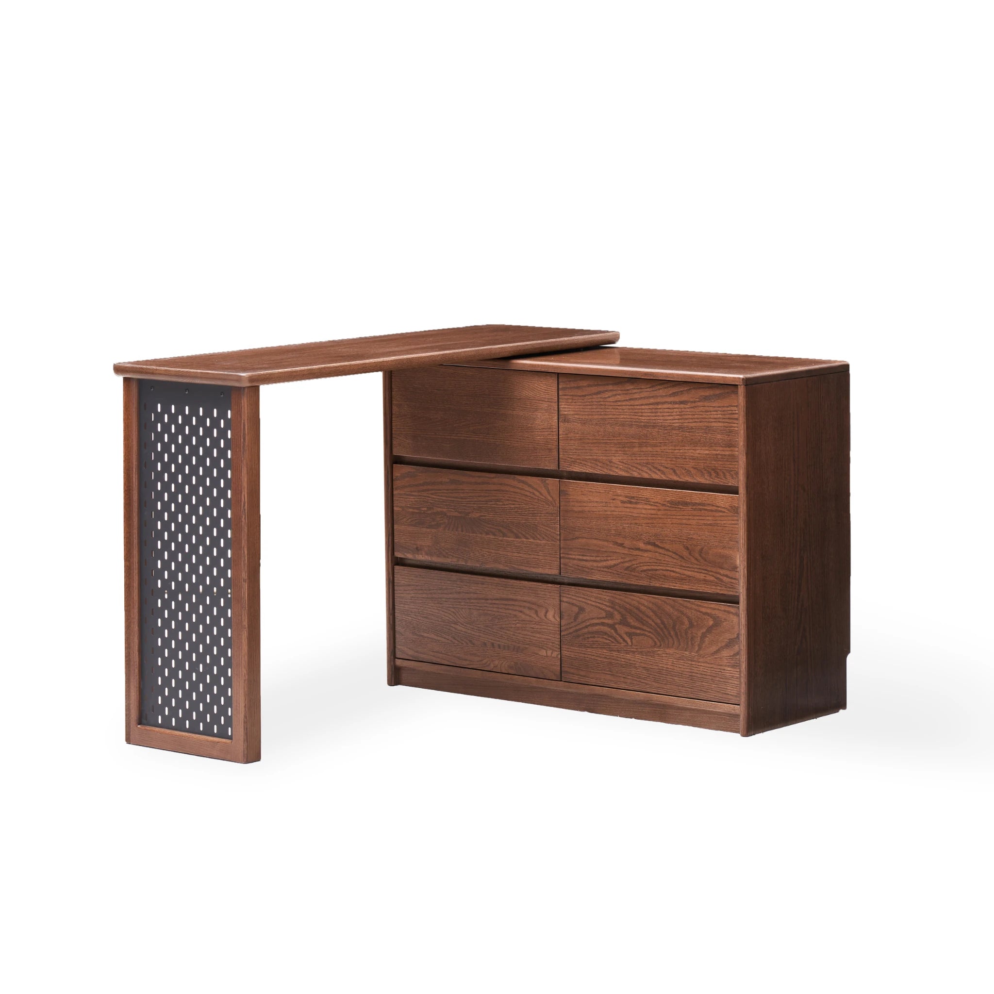 Solidwood Radiant Extendable Dressing Table, Walnut Oak