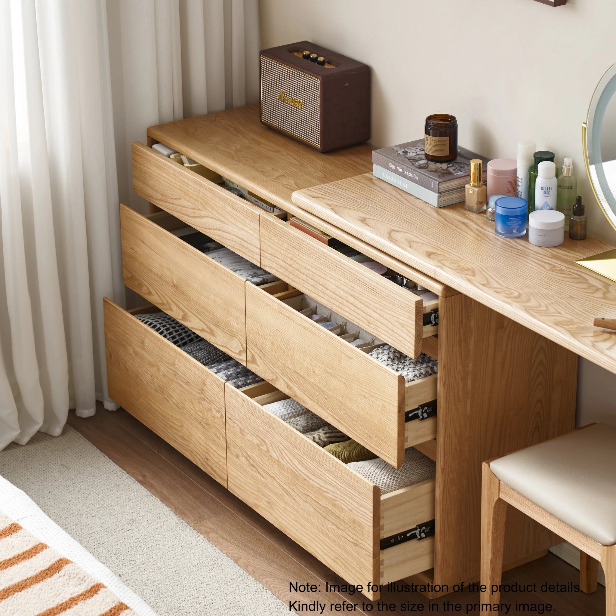 Solidwood Radiant Chest of 6 Drawers, Ash