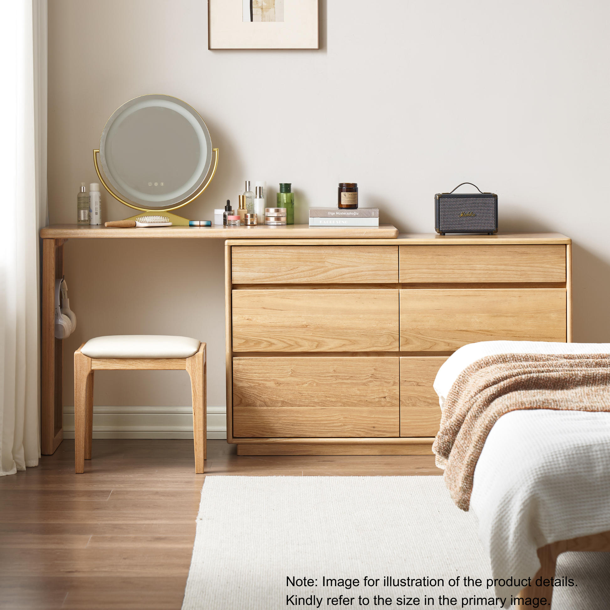 Solidwood Radiant Chest of 6 Drawers, Ash