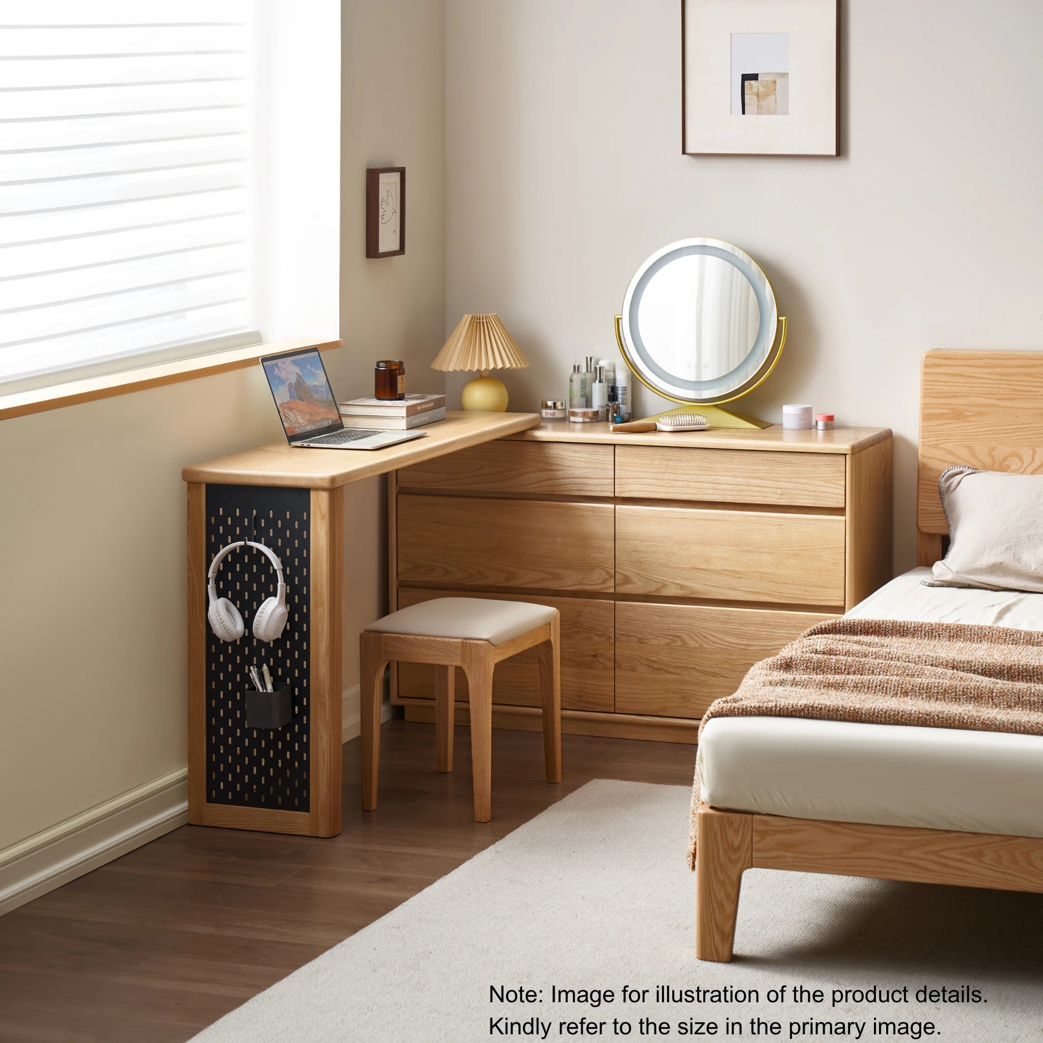 Solidwood Radiant Chest of 6 Drawers, Ash