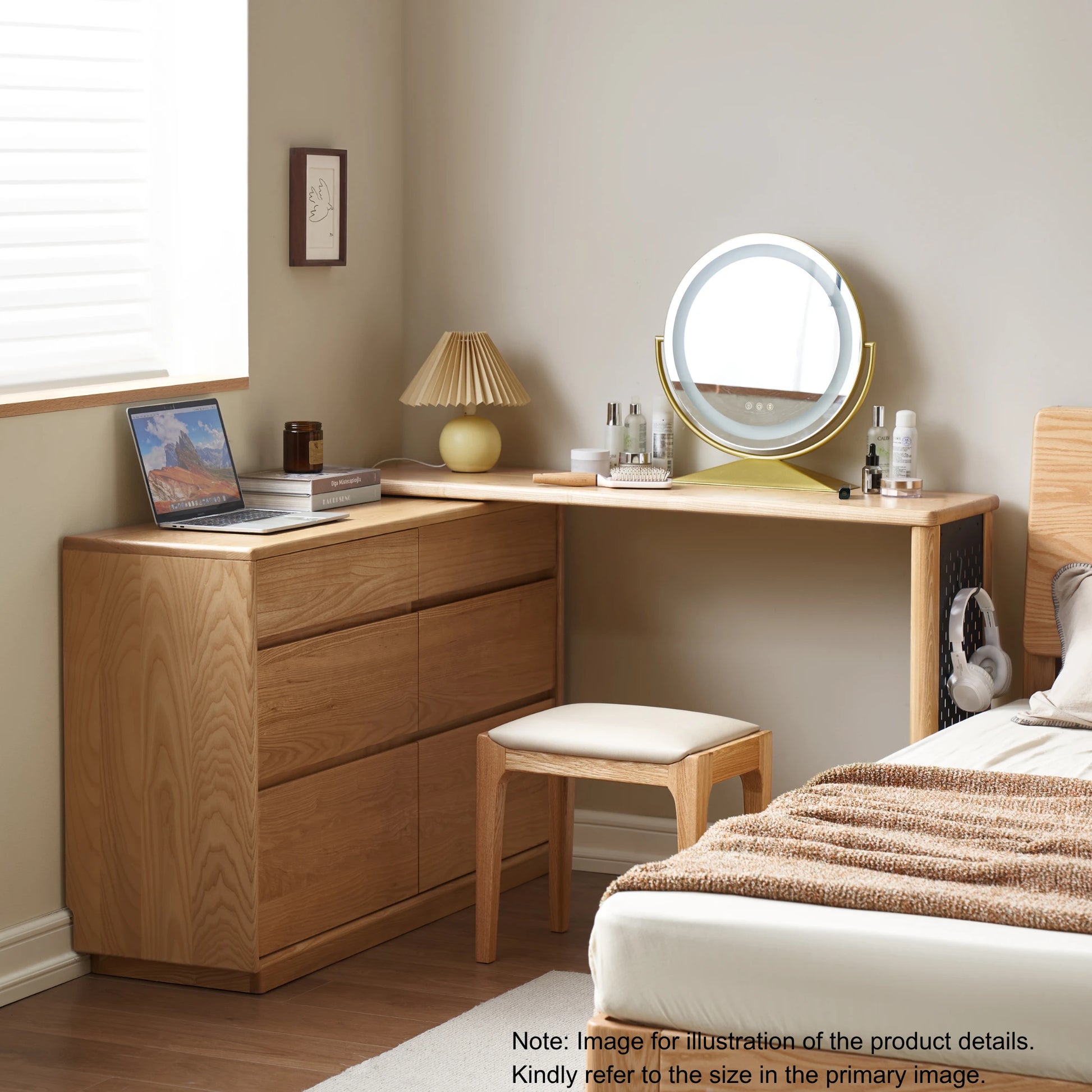 Solidwood Radiant Chest of 6 Drawers, Ash