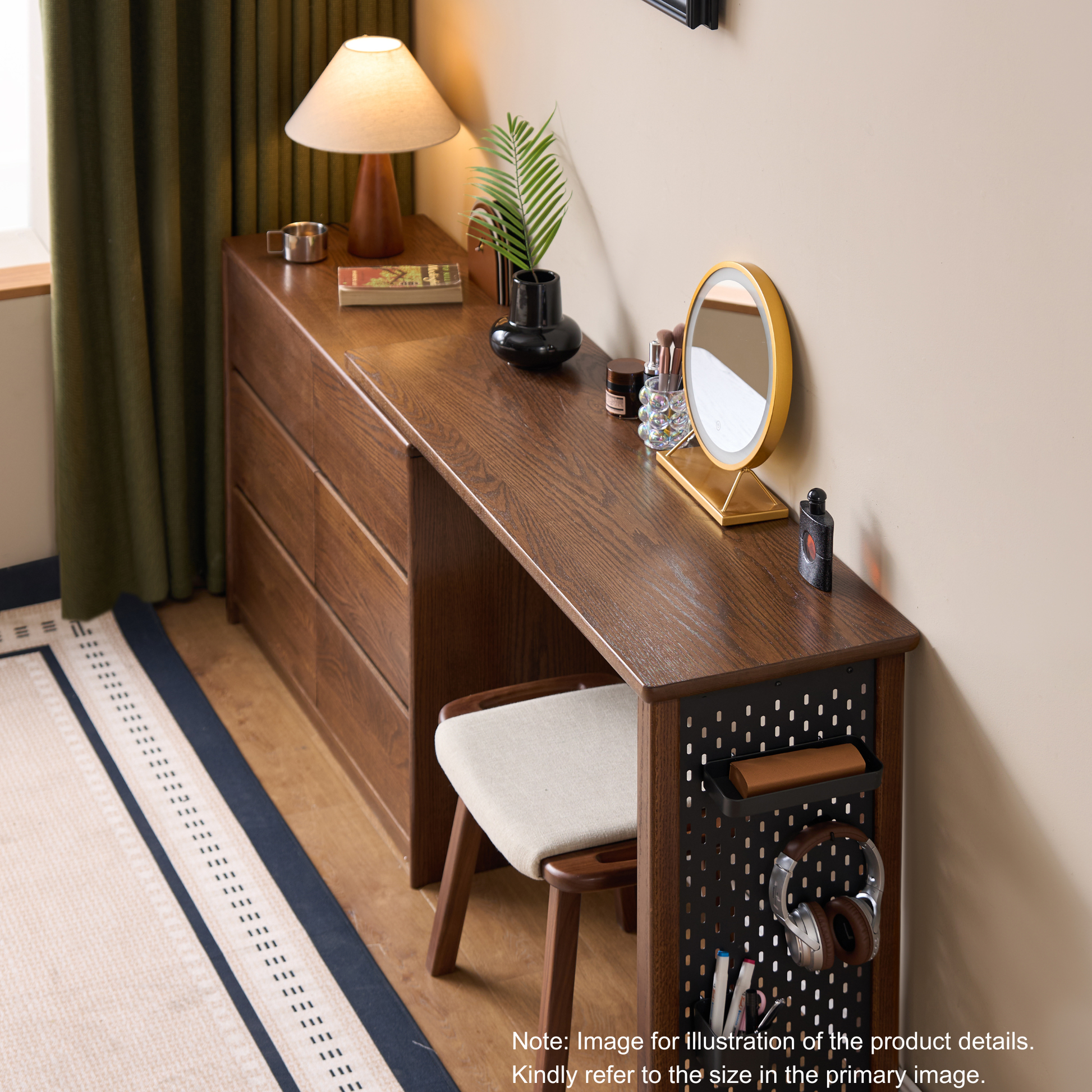 Solidwood Radiant Chest of 6 Drawers, Walnut Oak