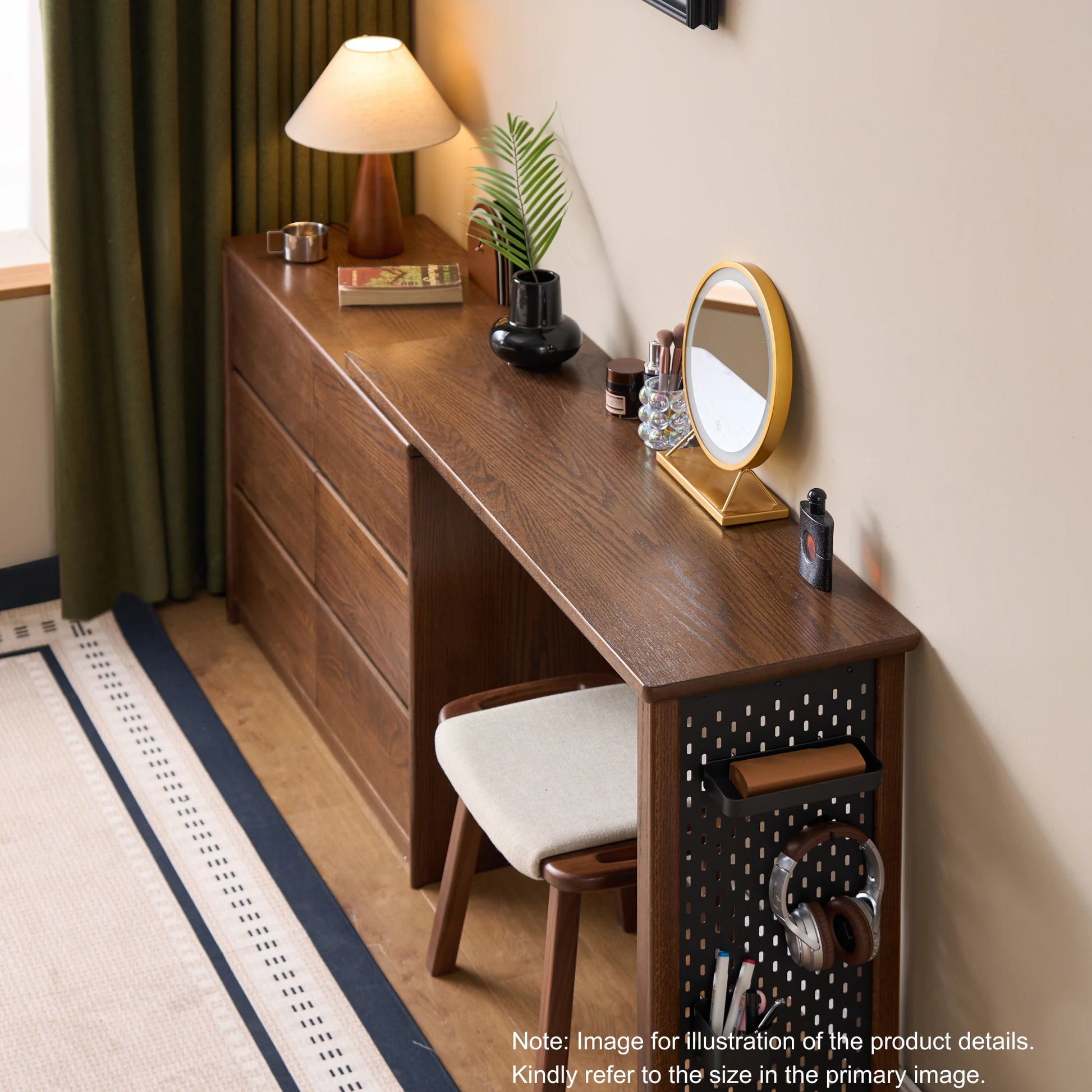 Solidwood Radiant Chest of 6 Drawers, Walnut Oak