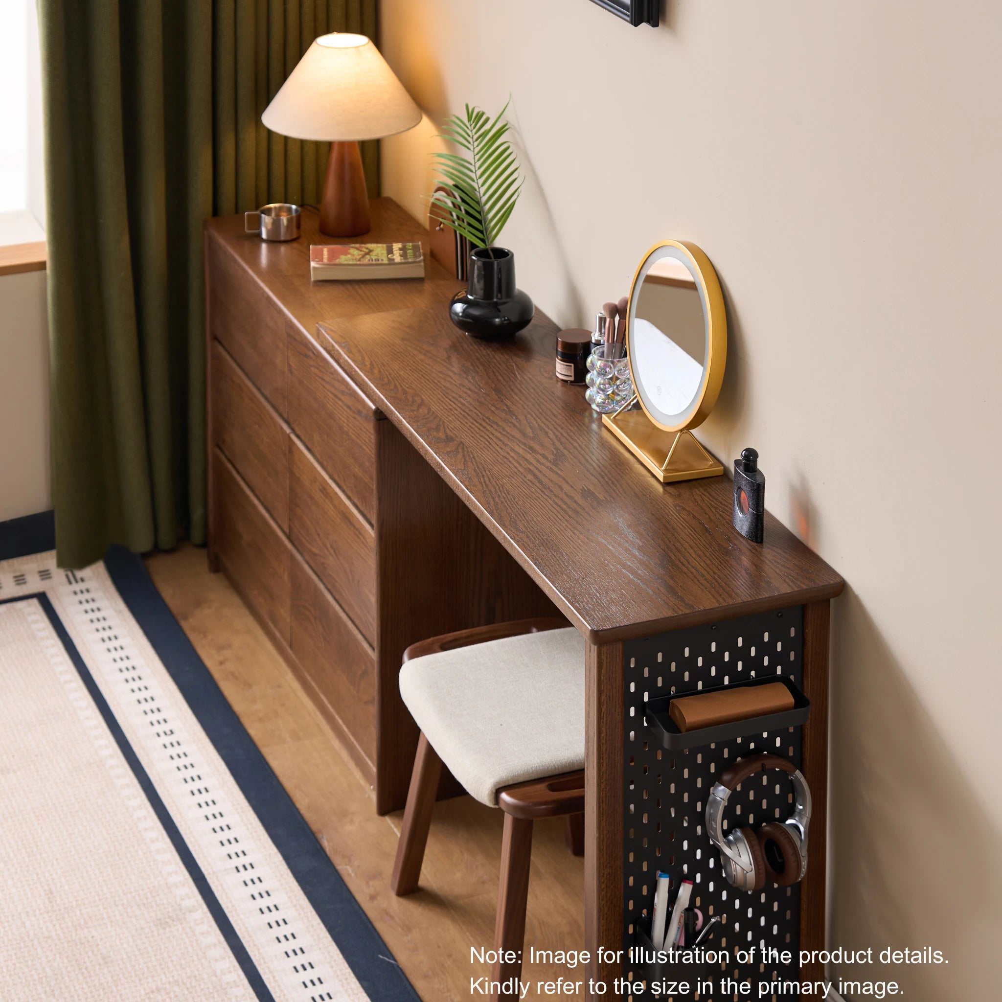 Solidwood Radiant Chest of 6 Drawers, Walnut Oak