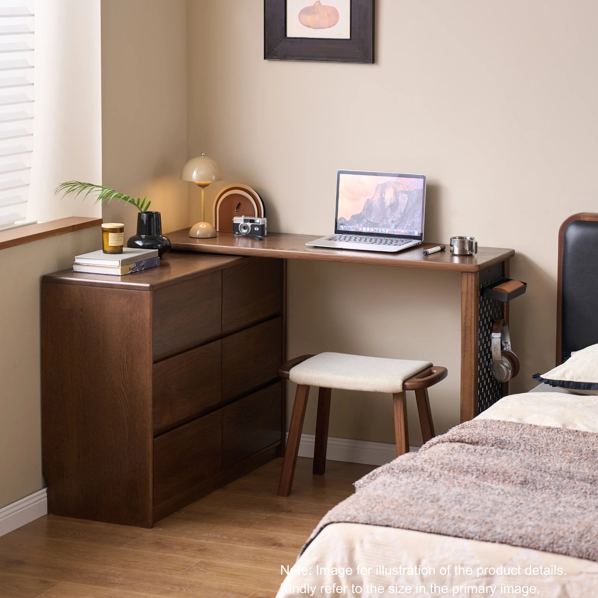 Solidwood Radiant Chest of 6 Drawers, Walnut Oak