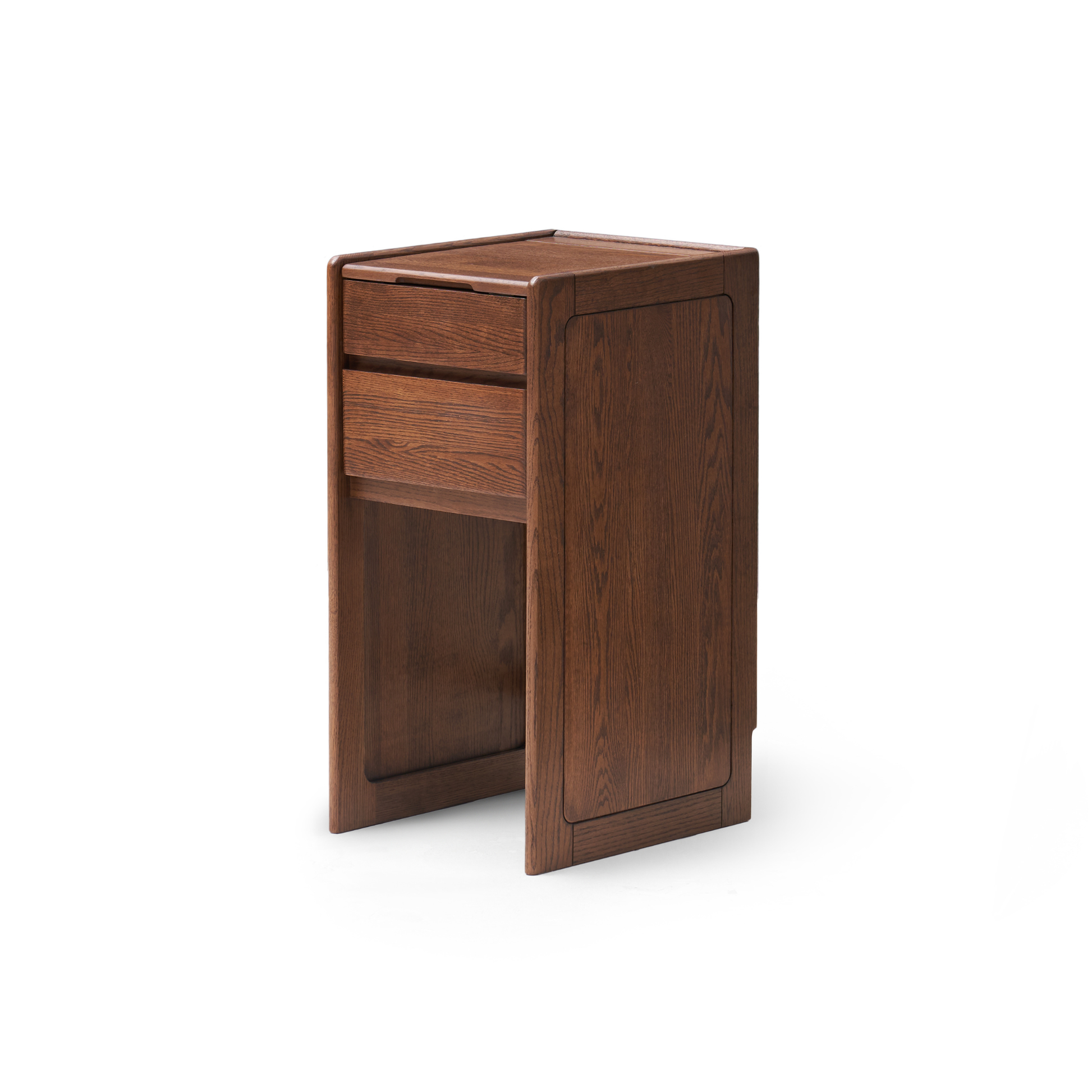 Solidwood Radiant Dressing Table and Stool Set with Flip Mirror, Walnut Oak