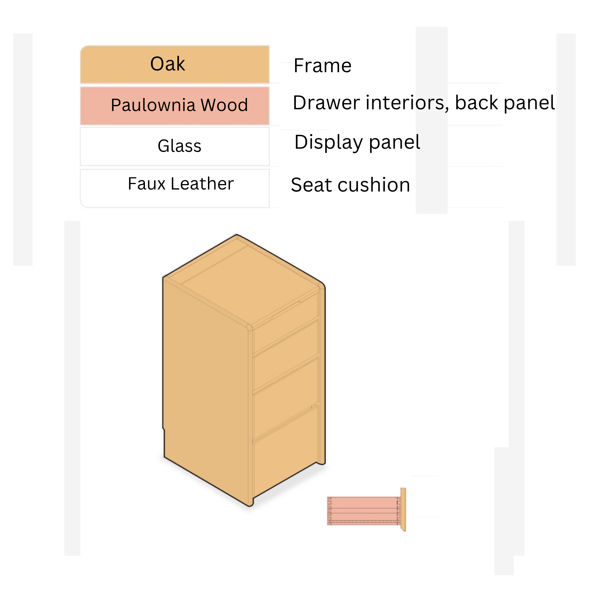 Solidwood Radiant Dressing Table and Stool Set with Flip Mirror, Walnut Oak
