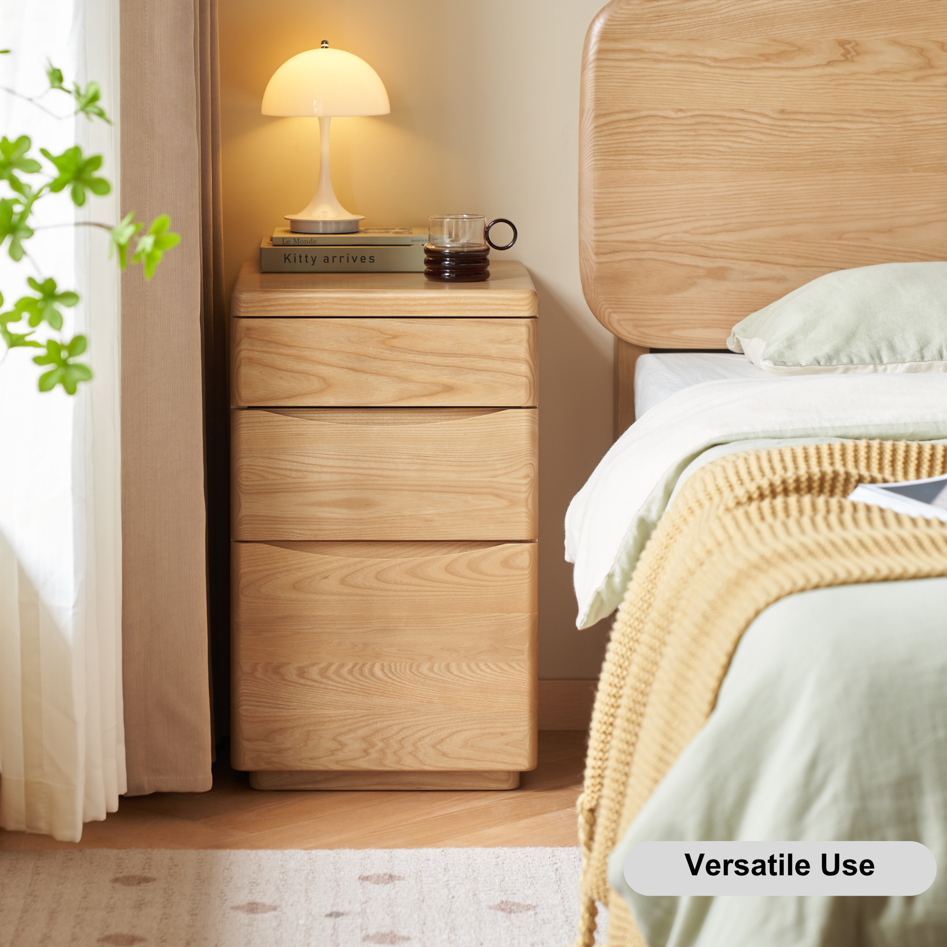 Solidwood Radiant Extendable Dressing Table, Ash, 80cm