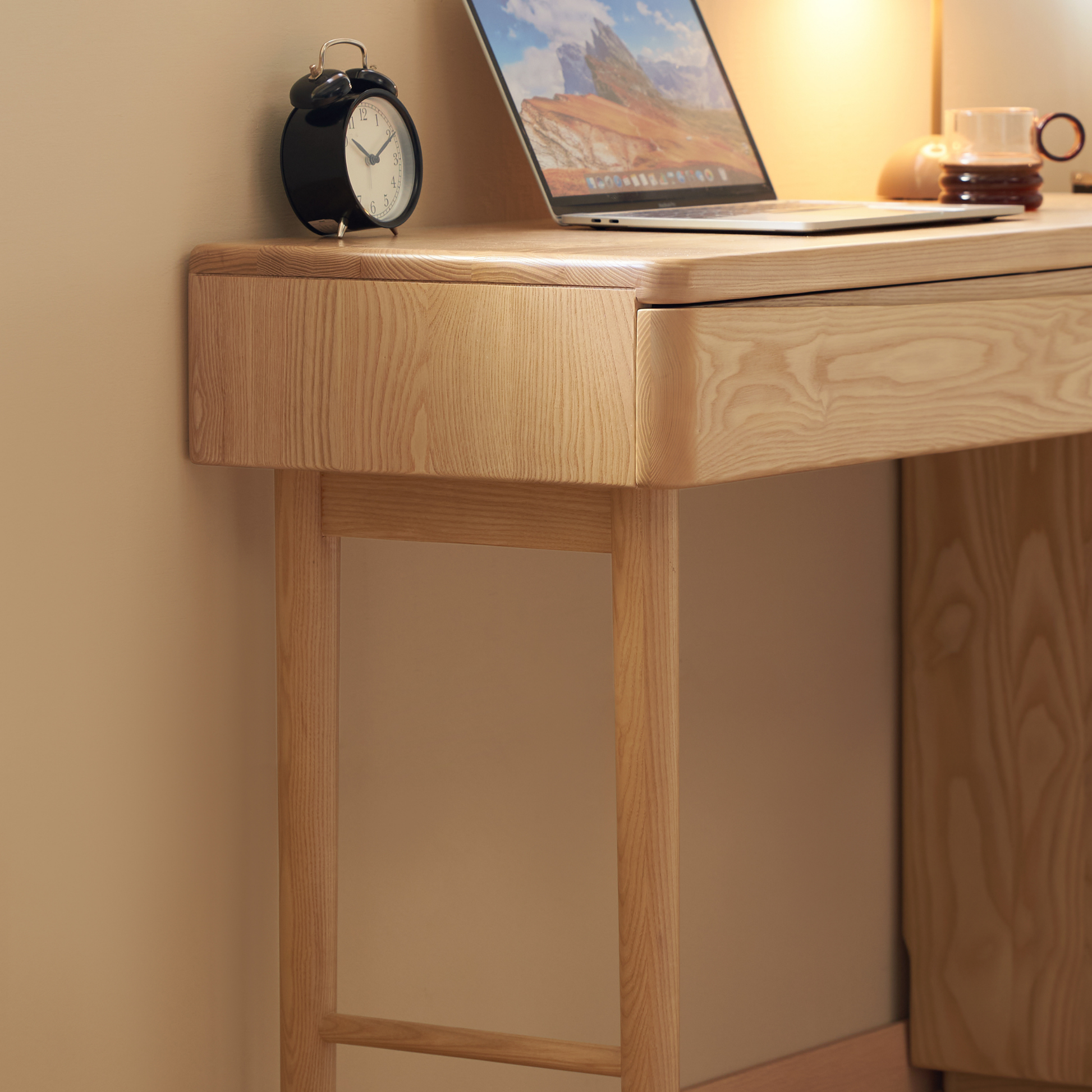 Solidwood Radiant Extendable Dressing Table, Ash, 125cm