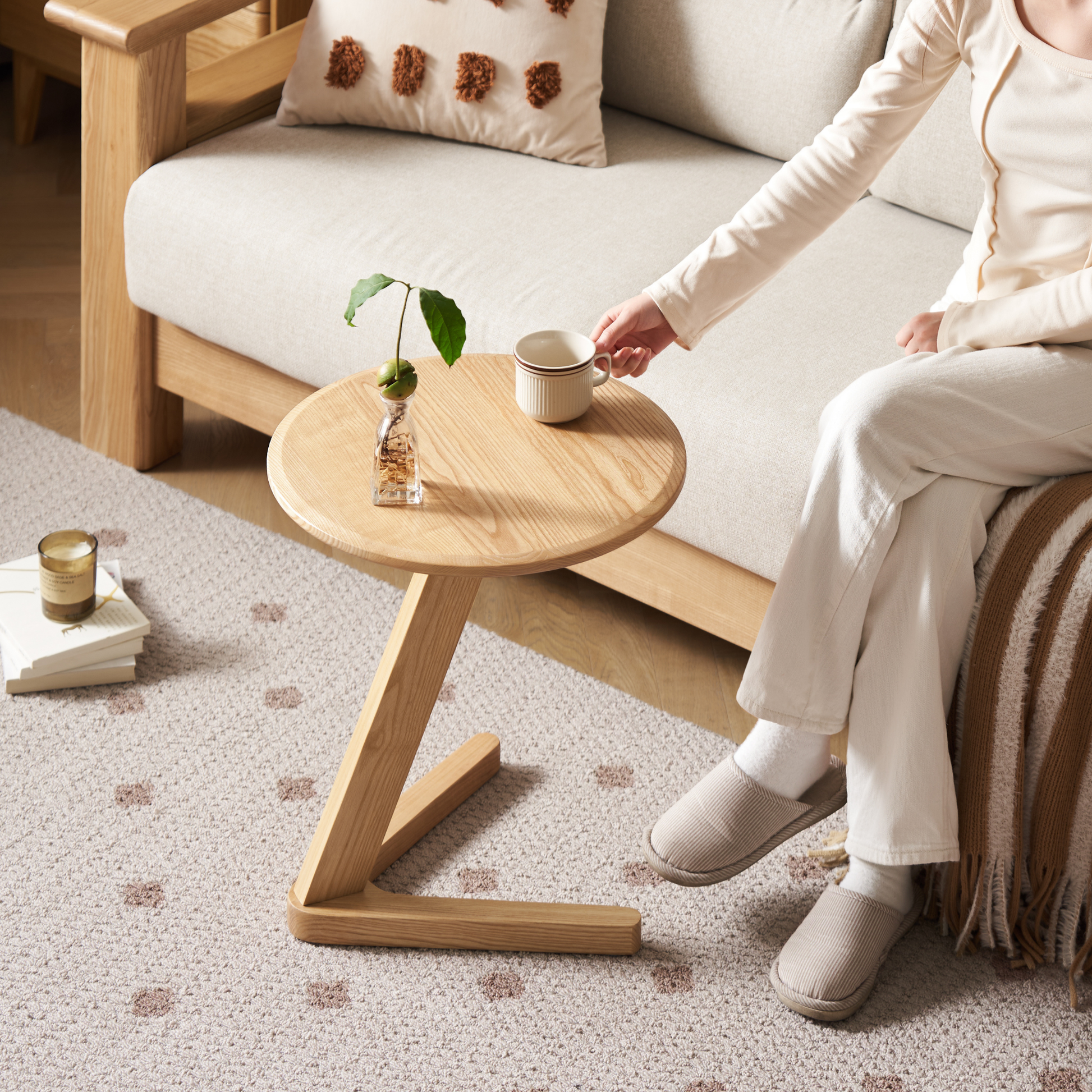 Solidwood Radiant Side Table, Ash