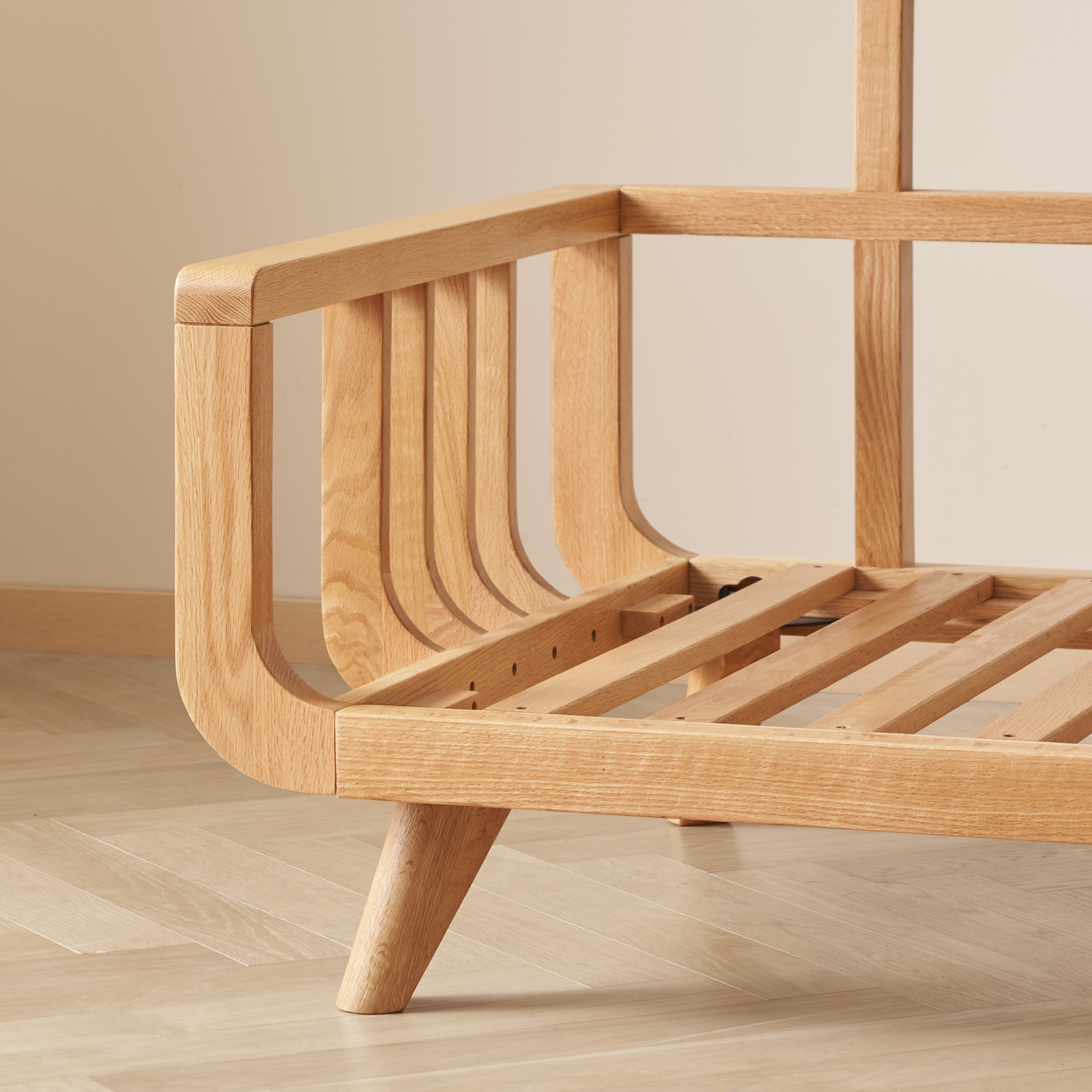 Solidwood Sanfi Linen Armchair, Oak