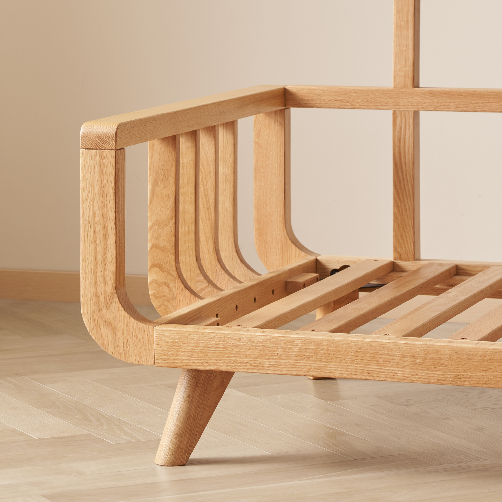 Solidwood Sanfi Linen Armchair, Oak