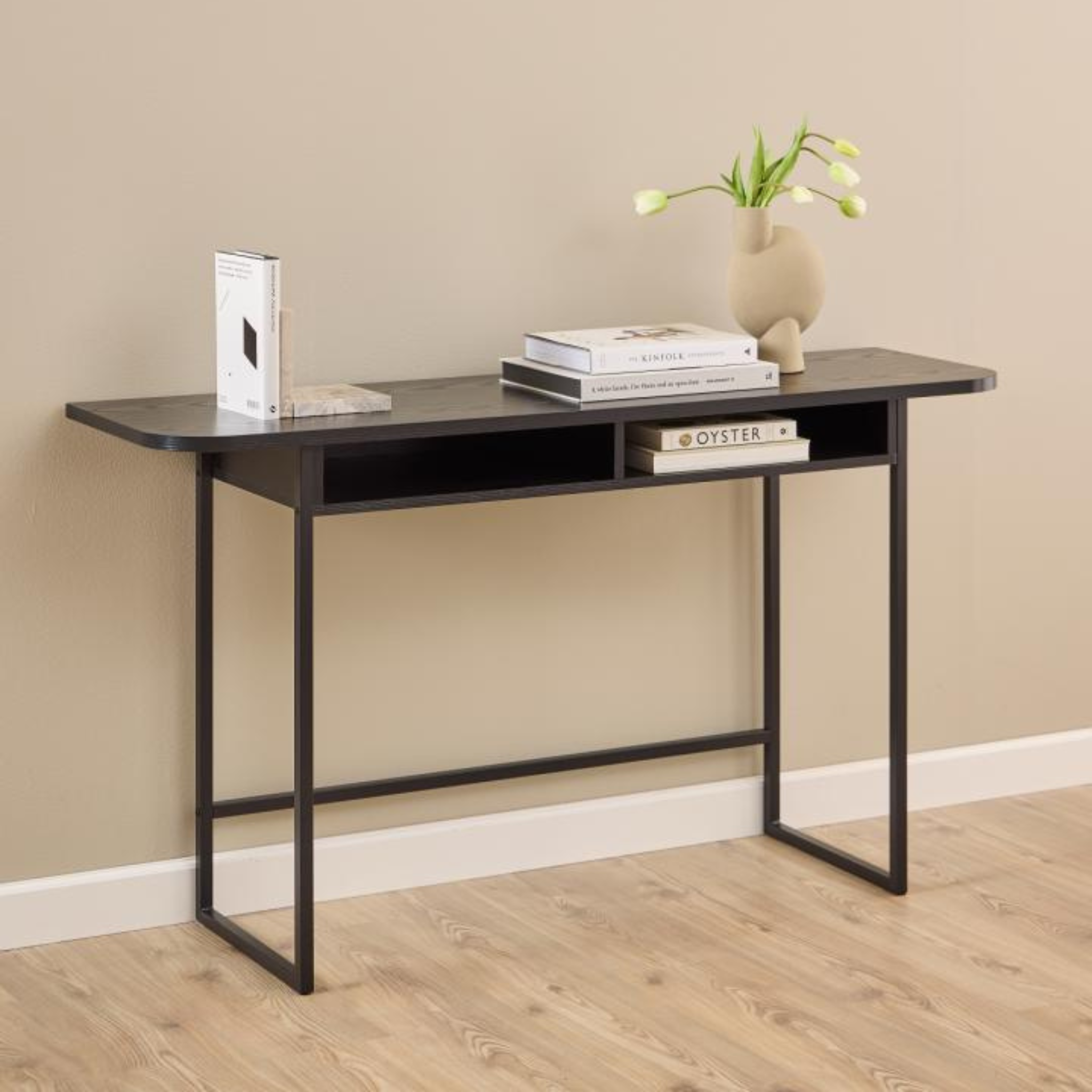 Hjem Design Darwen Console Table, Dark Wood