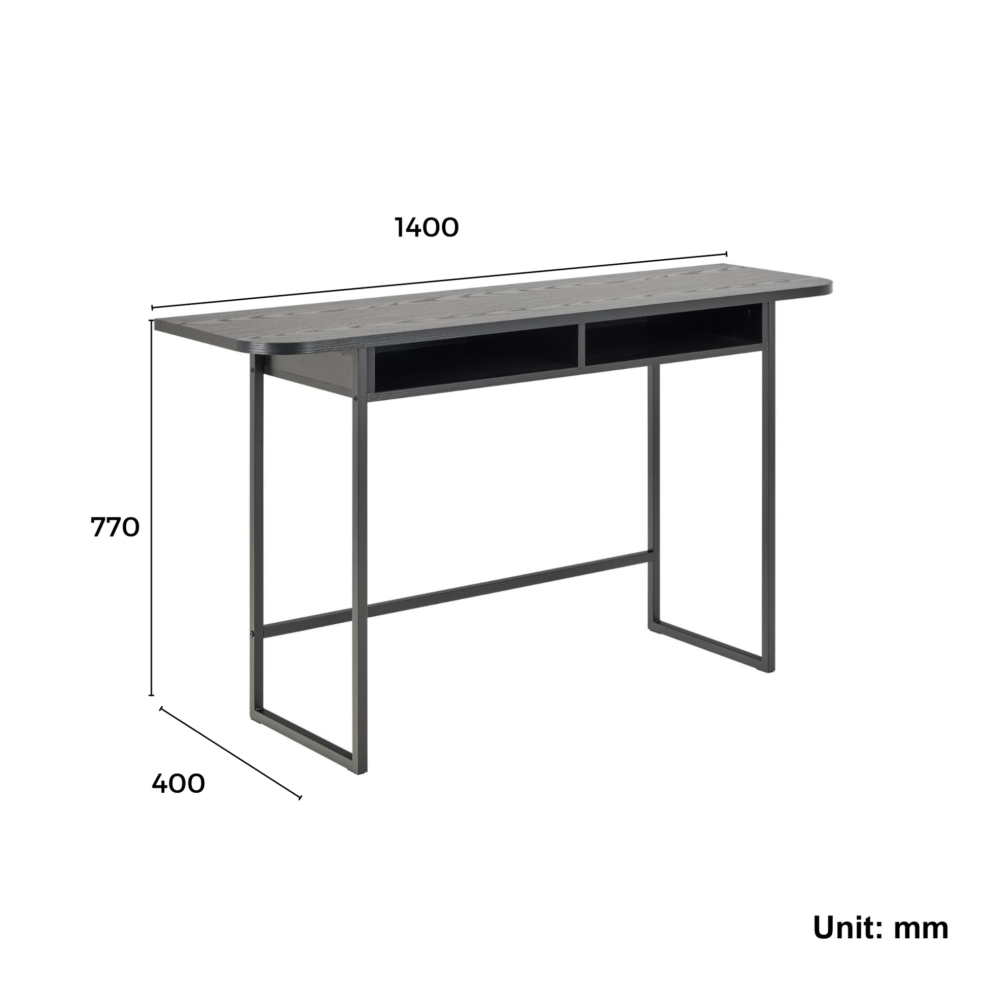 Hjem Design Darwen Console Table, Dark Wood