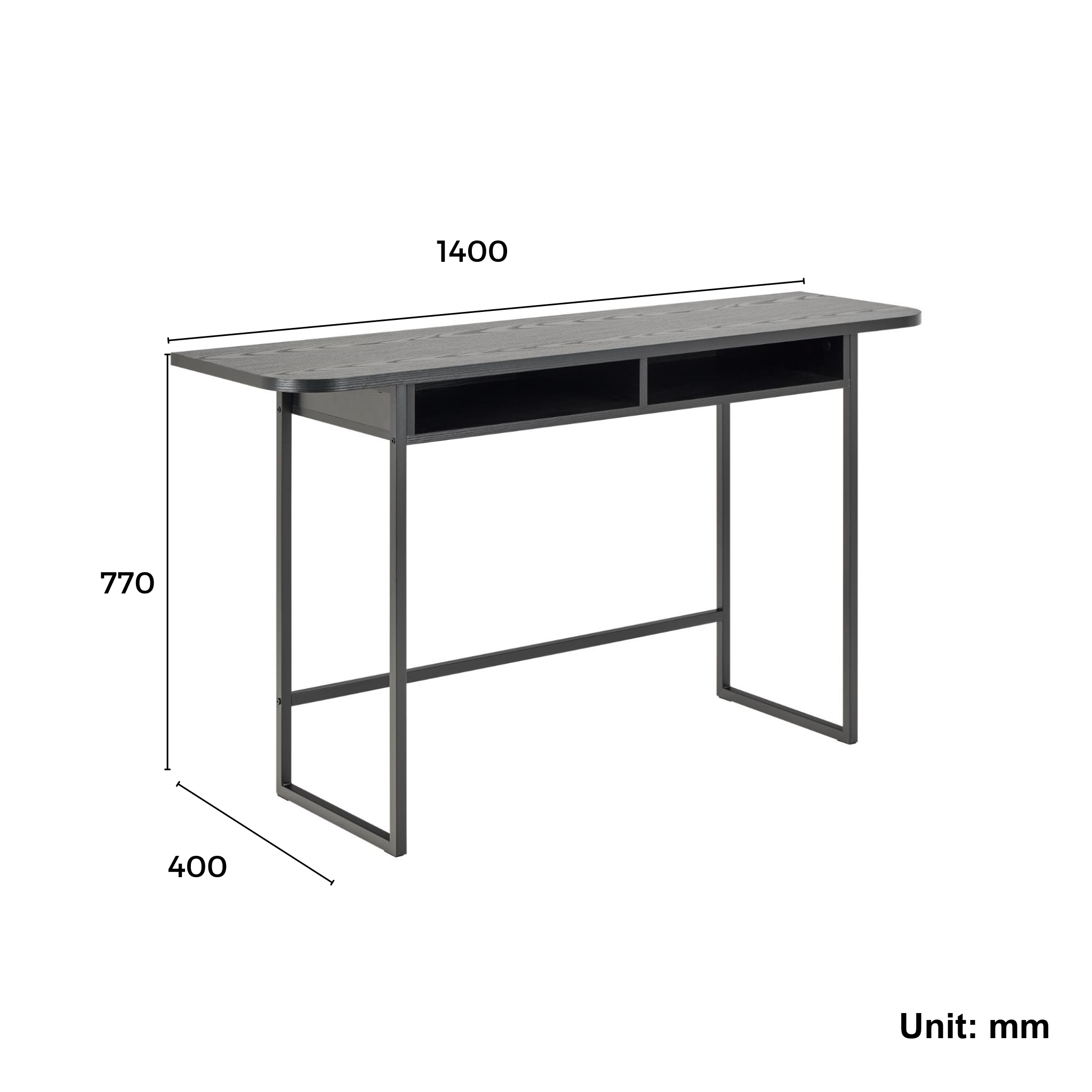 Hjem Design Darwen Console Table, Dark Wood