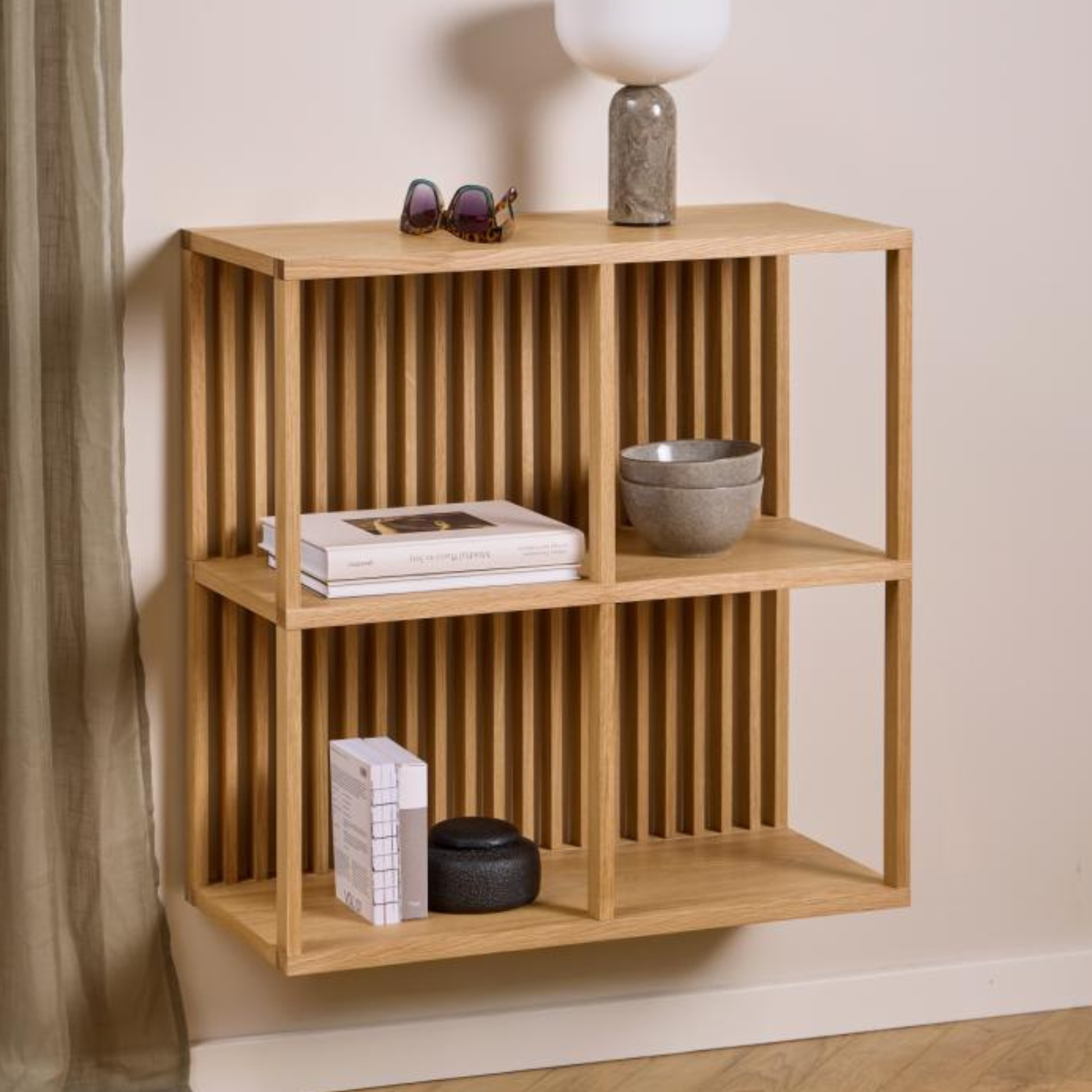 Hjem Design Weldon Wall-mounted Shelving Unit, 67x31x69cm