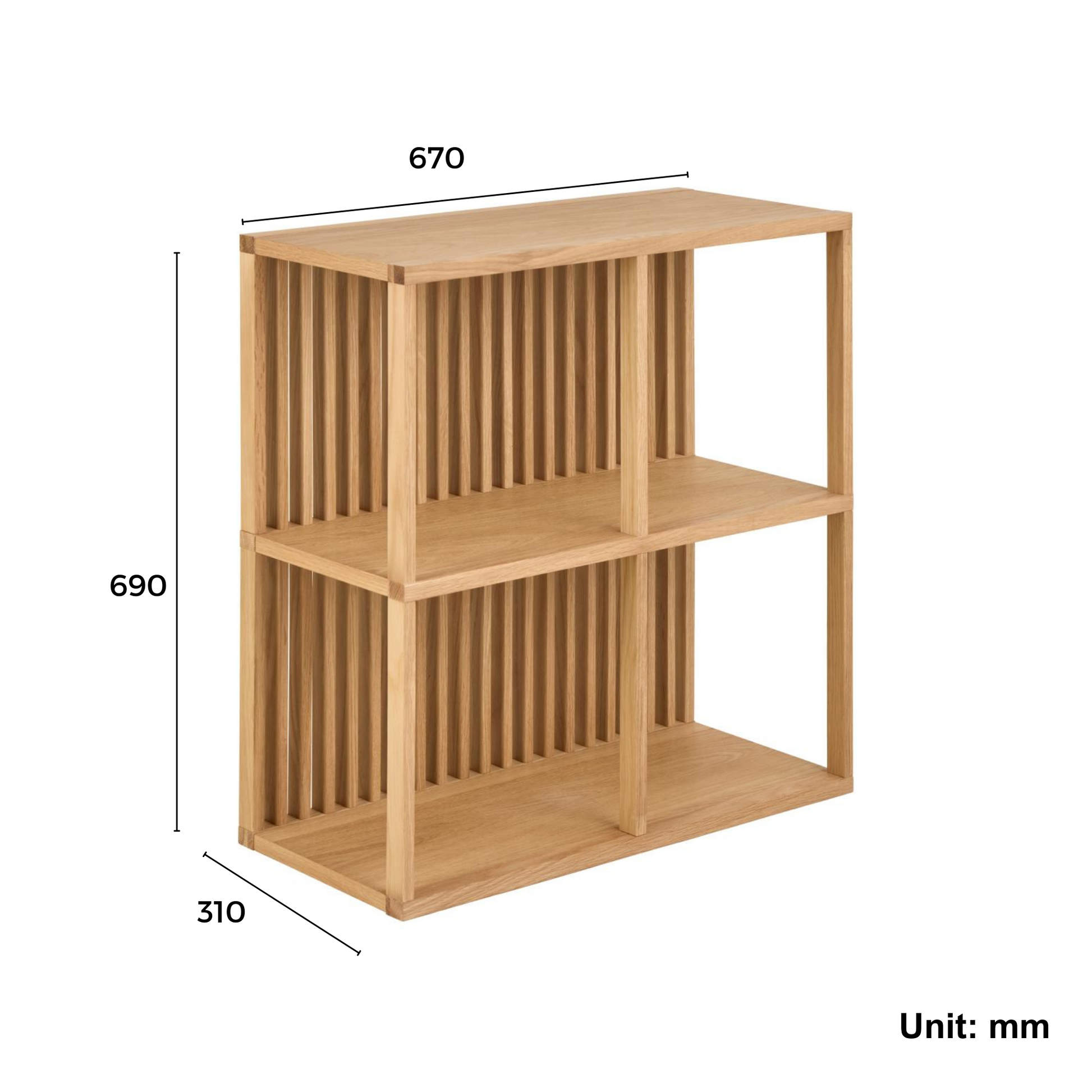 Hjem Design Weldon Wall-mounted Shelving Unit, 67x31x69cm